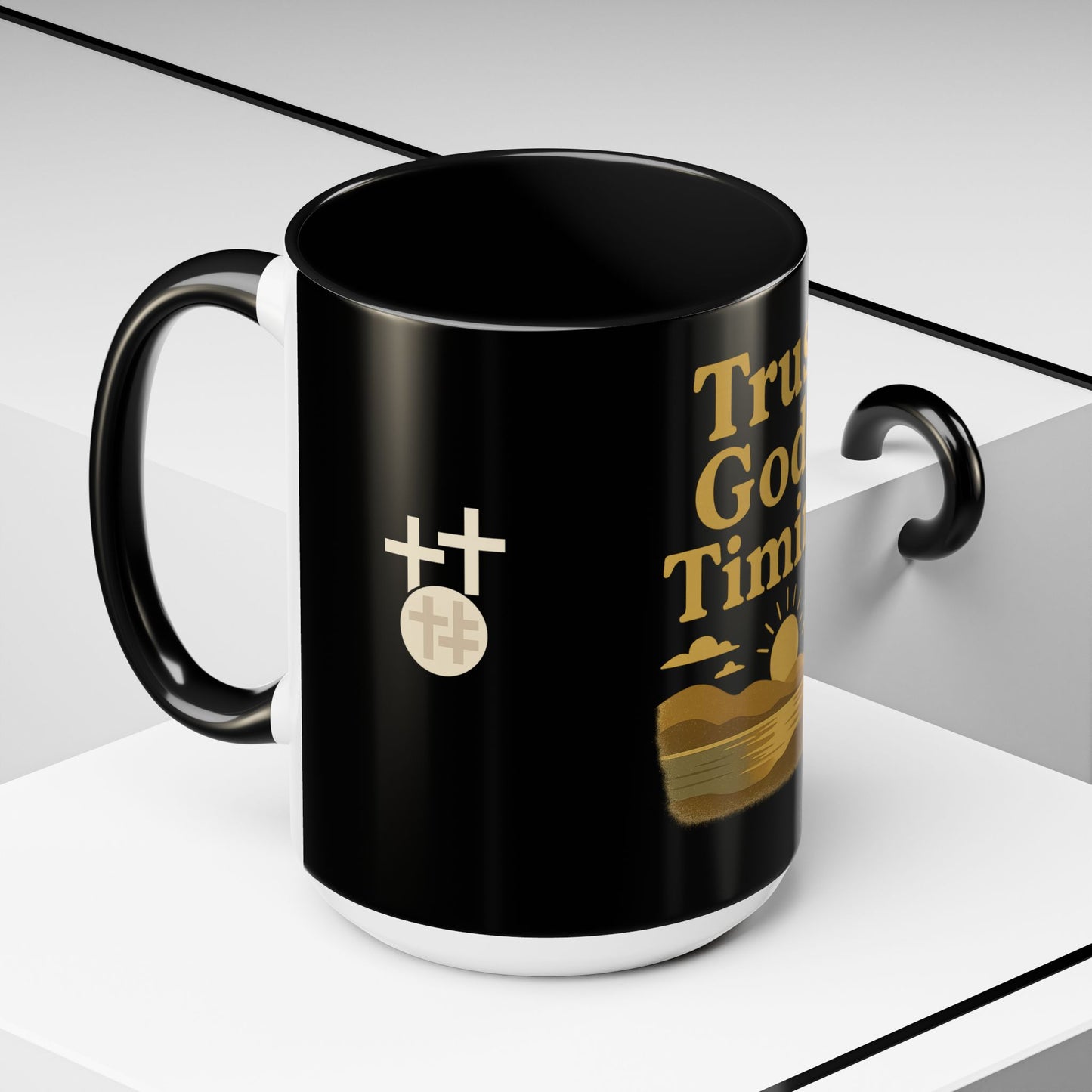 Trust God's Timing Christian Coffee Mug – Inspirational Accent Cup (11oz & 15oz), Faith-Based Gift for Coffee & Tea Lovers