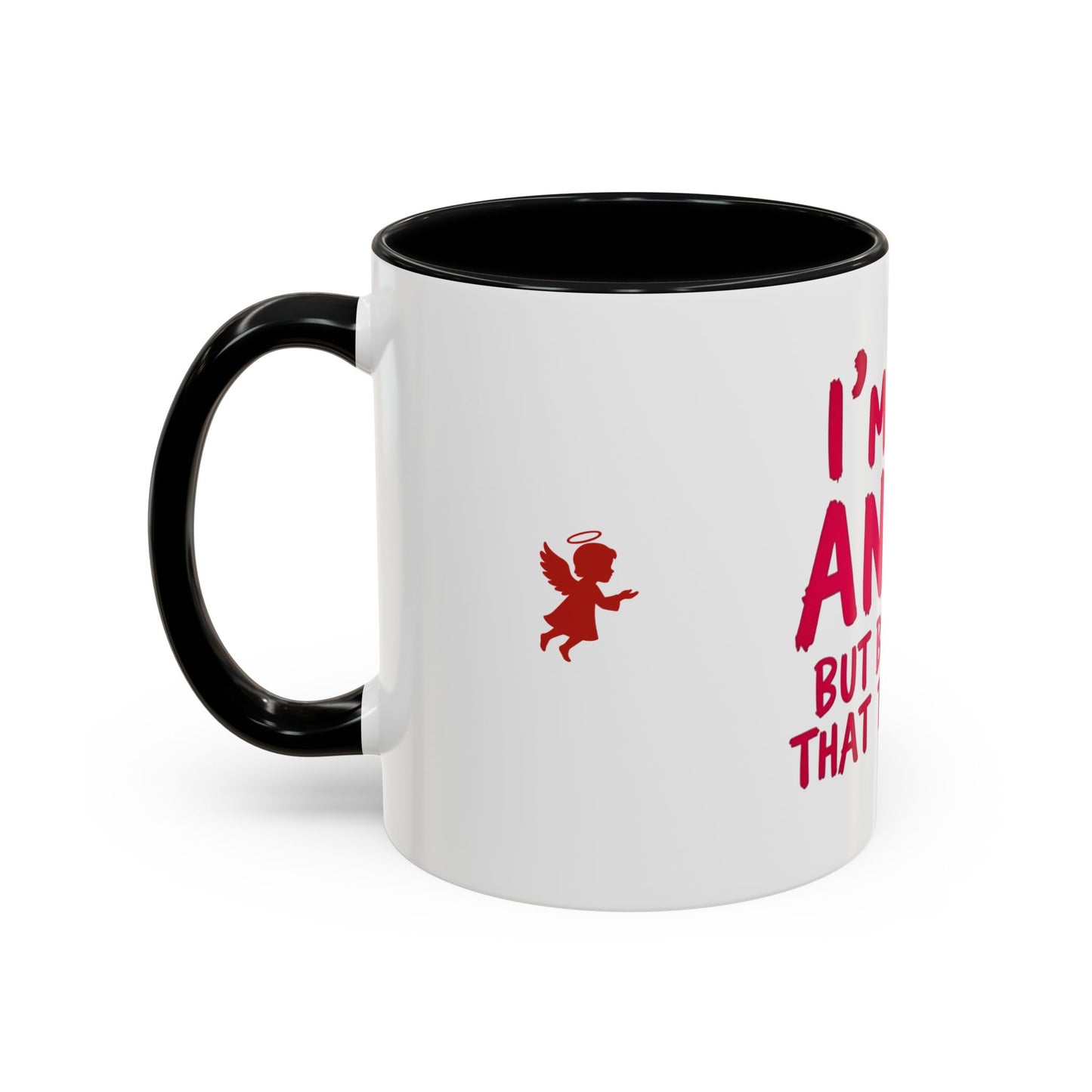 Humorous Accent Coffee Mug - Perfect Gift for Friends, Playful Coffee Lovers, Angel-Themed Decor, Birthday Present, Funny Quote Mugs