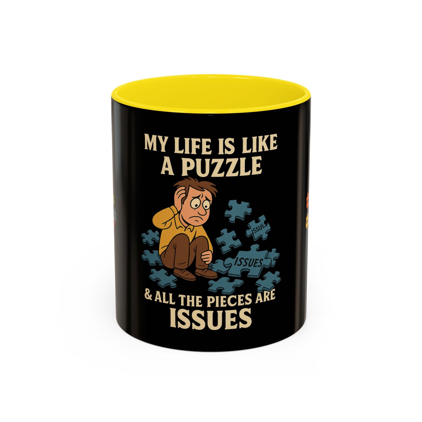 Puzzle-Themed Coffee Mug – "My Life Is Like A Puzzle" – Funny Gift for Coffee Lovers, Tea Drinkers