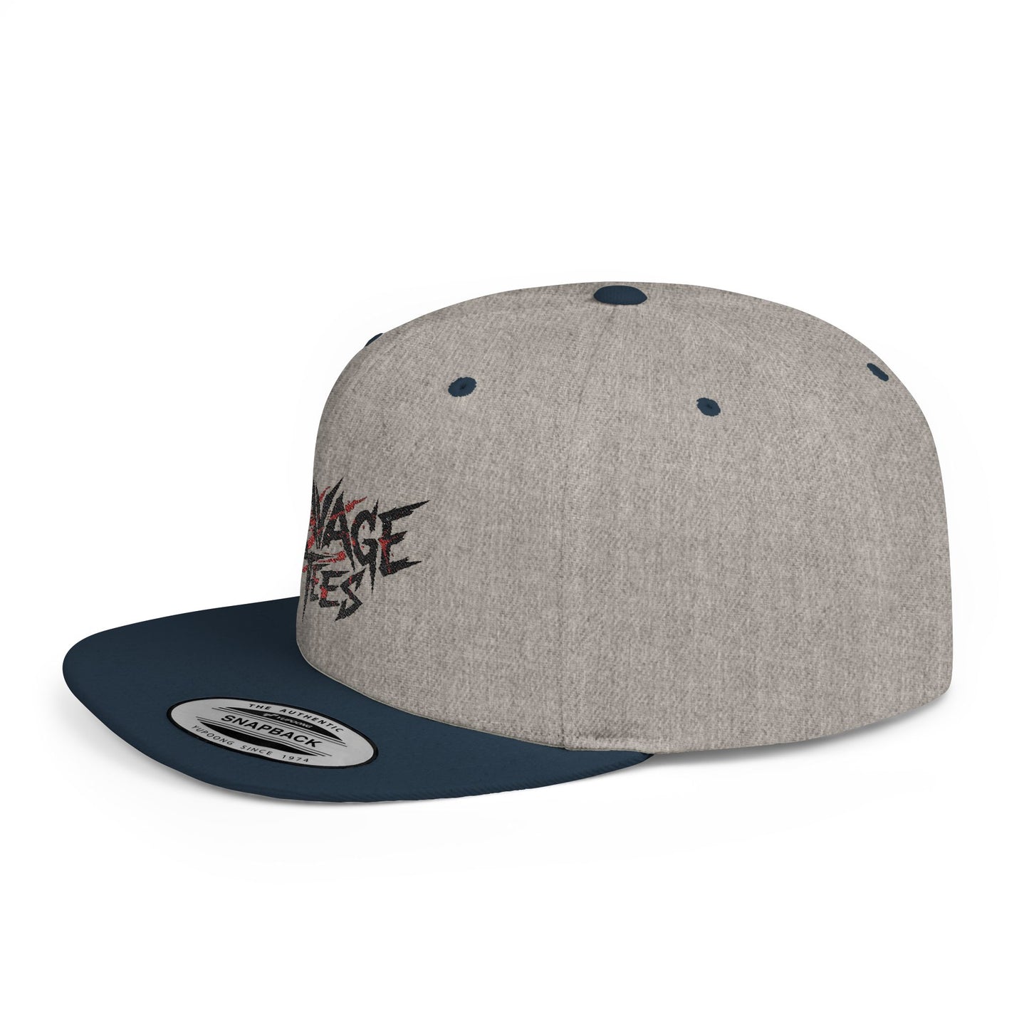 Ravage Tees Edgy Graphic Snapback Cap, Streetwear Hat, Trendy Flat Bill, Casual Outfit Accessory, Unique Gift for Music Lovers