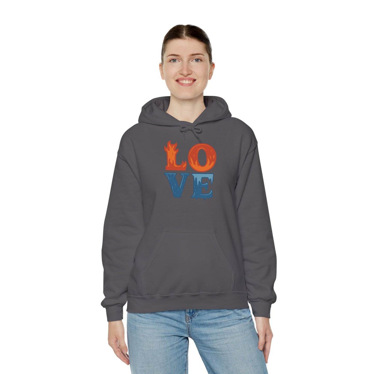 Unisex Hooded Sweatshirt with 'LOVE' Design - Cozy Gift for Friends, Valentine's Day, Casual Wear, Relaxation, Everyday Use