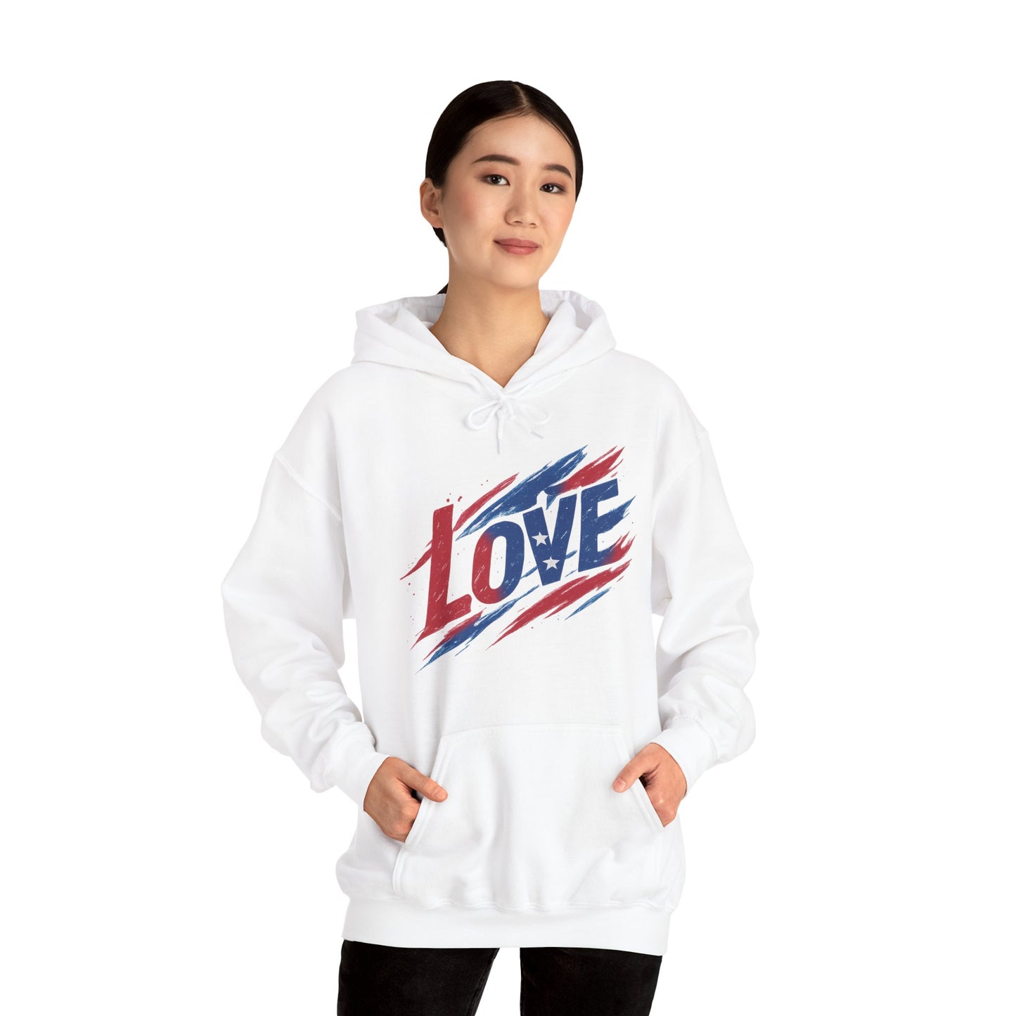 Unisex Hooded Sweatshirt with 'LOVE' Design - Cozy Gift for Friends, Valentine's Day, Casual Wear, Relaxation, Everyday Use