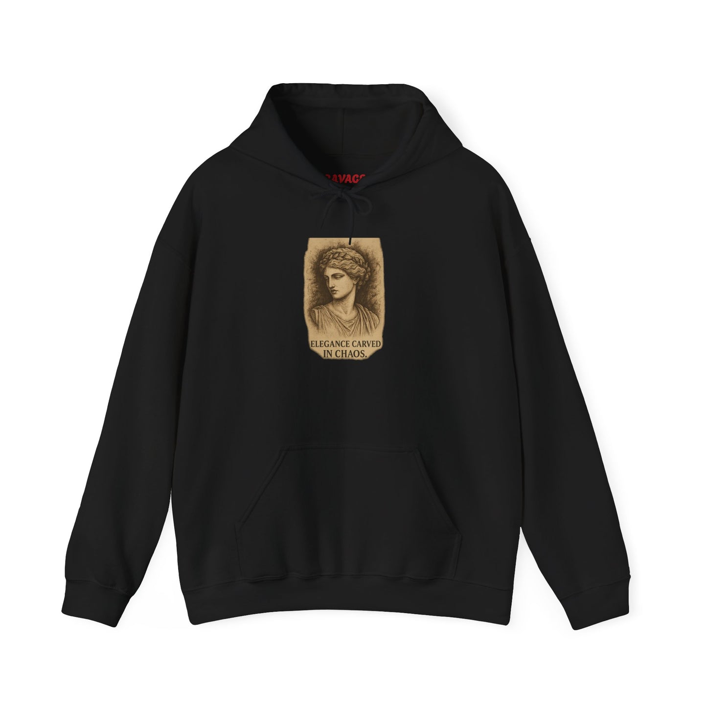 ELEGEANCE CARVED IN CHAOS Graphic Hoodie – Unisex Pullover Sweatshirt for Nature Lovers | Cozy Streetwear for Spring, Casual Wear & Eco-Friendly Gifts