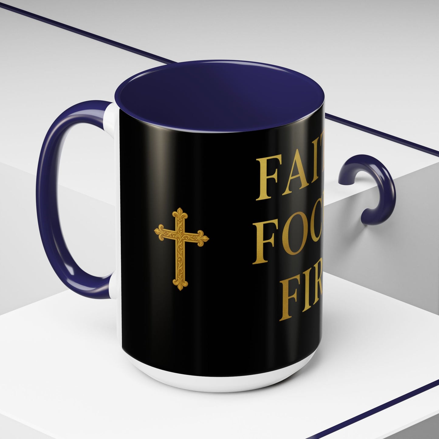 Faith-Inspired Coffee Mug - Motivational Black Mug for Daily Inspiration, Gift for Christians, Office Decor, Home Beverage