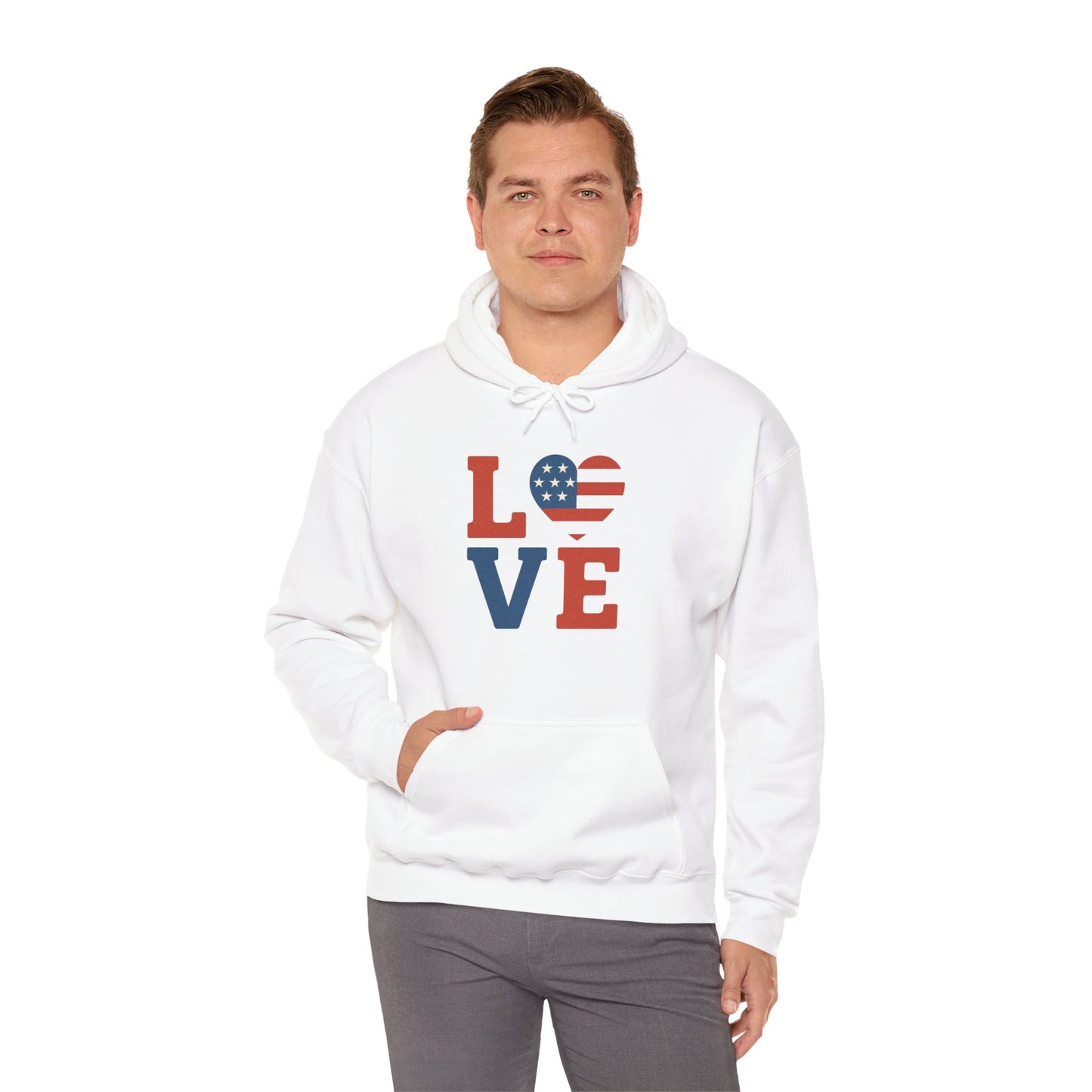 Unisex Hooded Sweatshirt with 'LOVE' Design - Cozy Gift for Friends, Valentine's Day, Casual Wear, Relaxation, Everyday Use