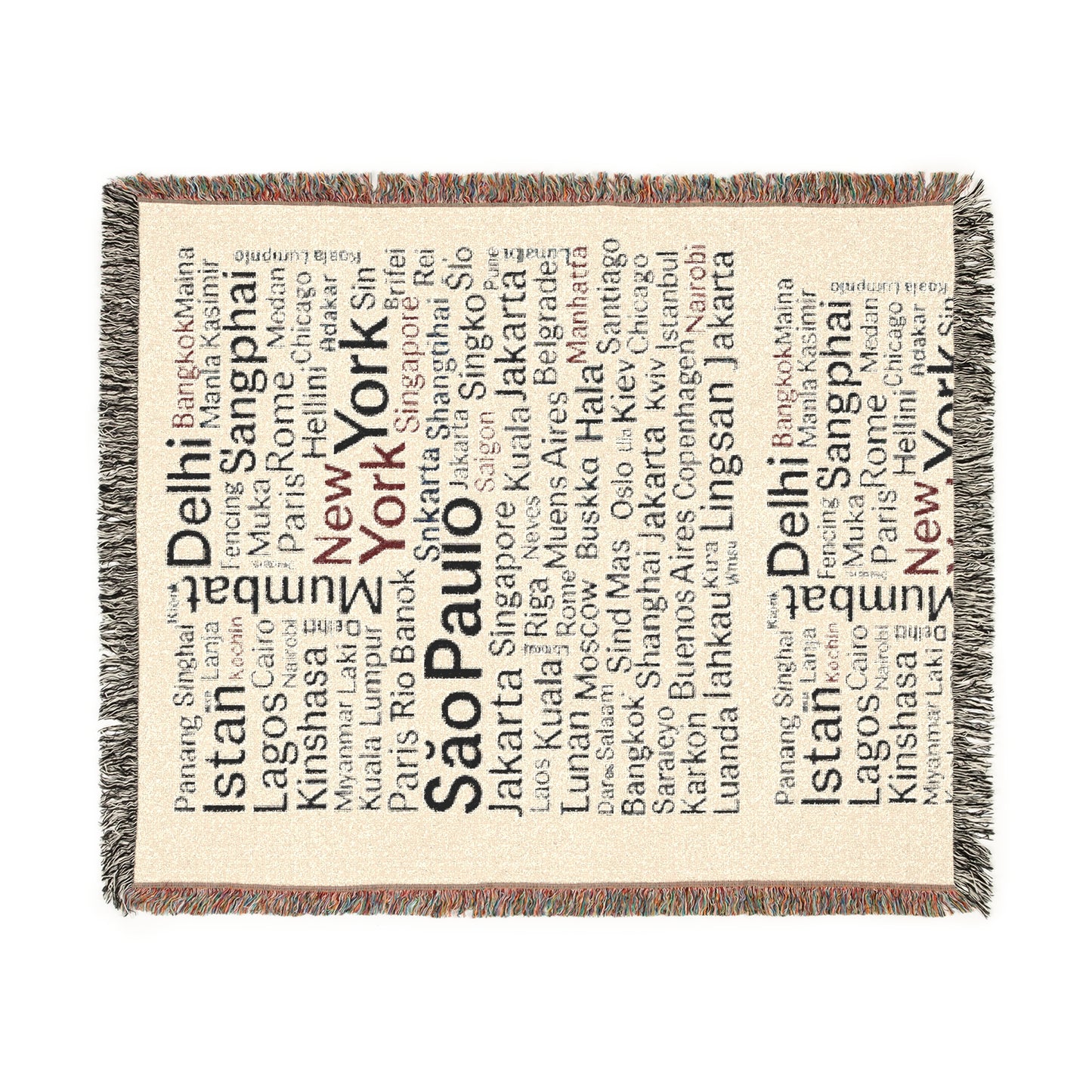 Cozy Woven Blanket with City Map Design, Perfect for Home Decor, Gift for Travelers, Unique Keepsake