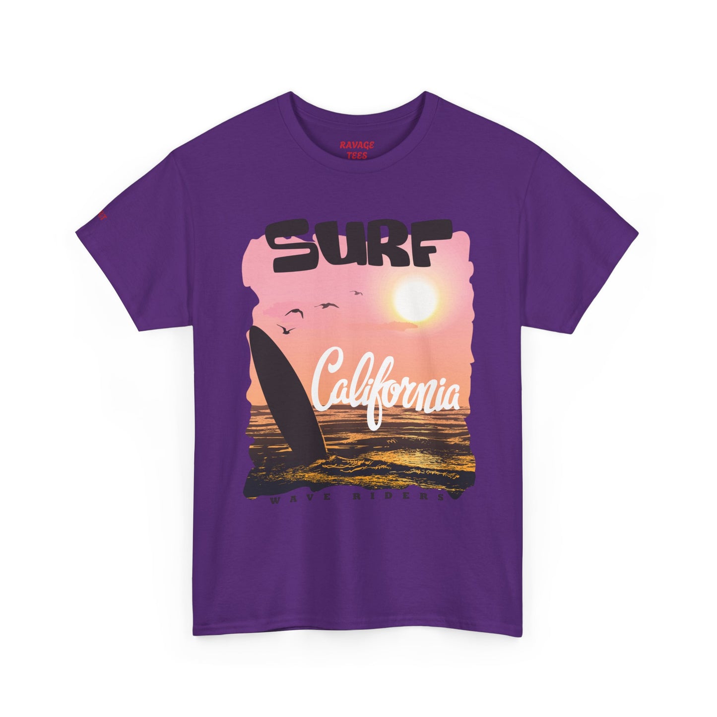 Surf California Suns Unisex Heavy Cotton Teet T-Shirt | Wave Riders Graphic Tee | Ravage Tees Beach & Surf Collection