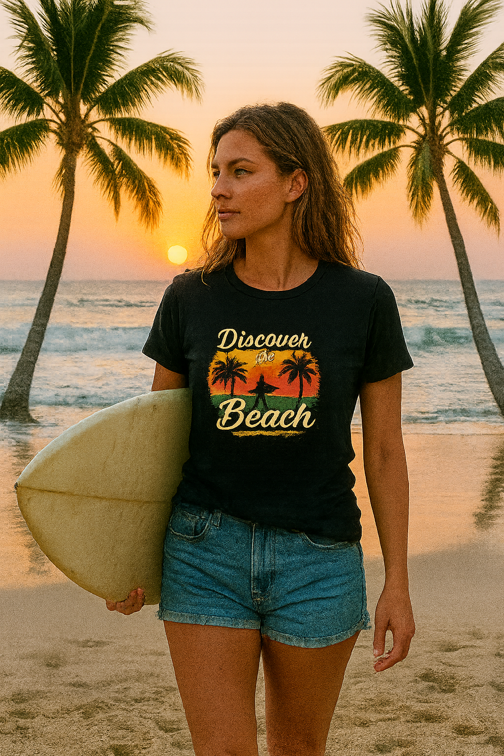 Vintage Surf Style T-Shirt – Discover the Beach