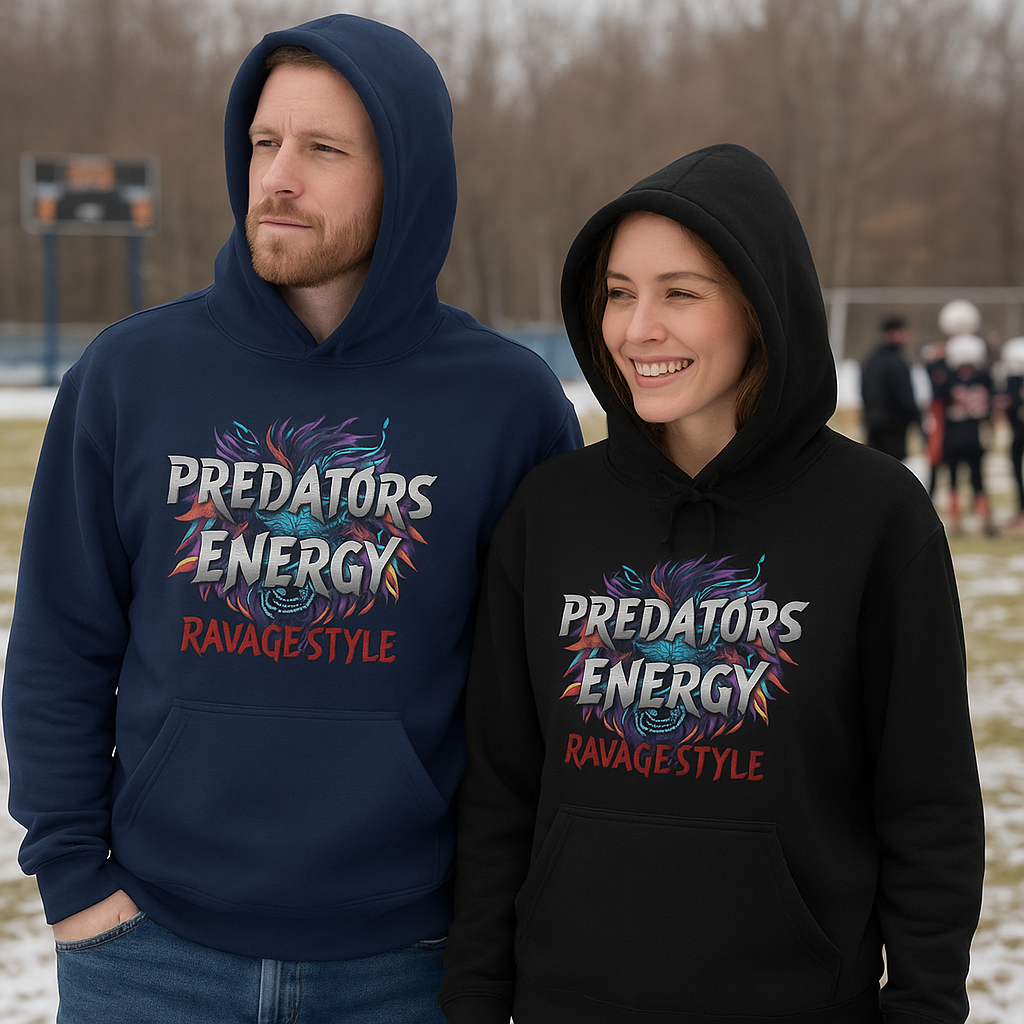 Predators Energy RAVAGE STYLE Hoodie – Bold Unisex Sweatshirt for Gamers, Streetwear Fans & Casual Comfort Gift