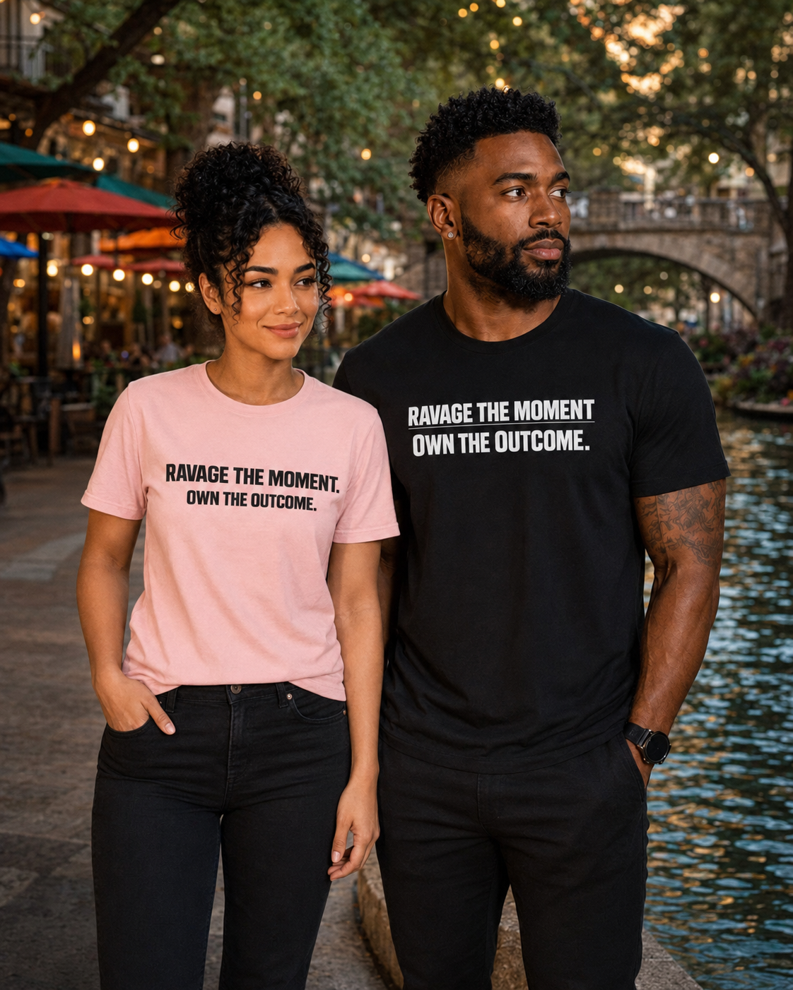Minimal BlackTee — Subtle Embossed Text Casual T-Shirt