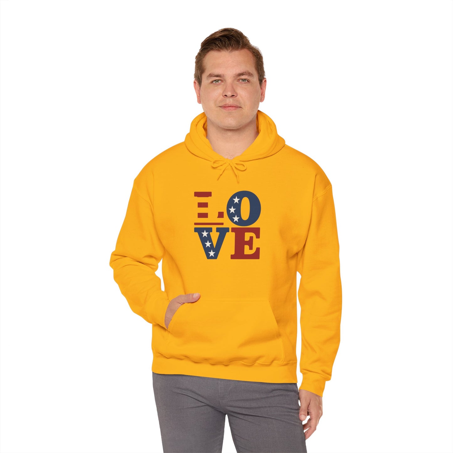 Unisex Hooded Sweatshirt with 'LOVE' Design - Cozy Gift for Friends, Valentine's Day, Casual Wear, Relaxation, Everyday Use