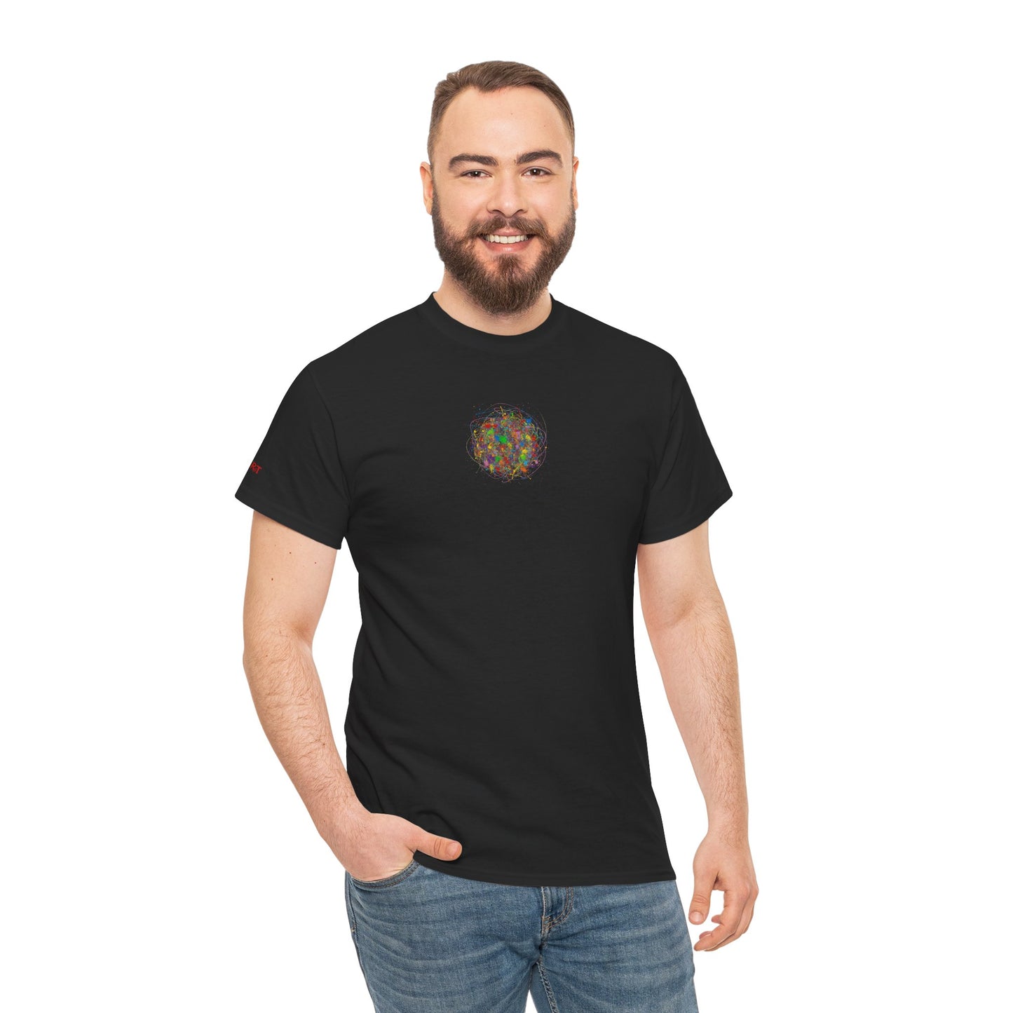 Dynamic Chaos Graphic Tee - Unisex Heavy Cotton T-Shirt, Casual Style