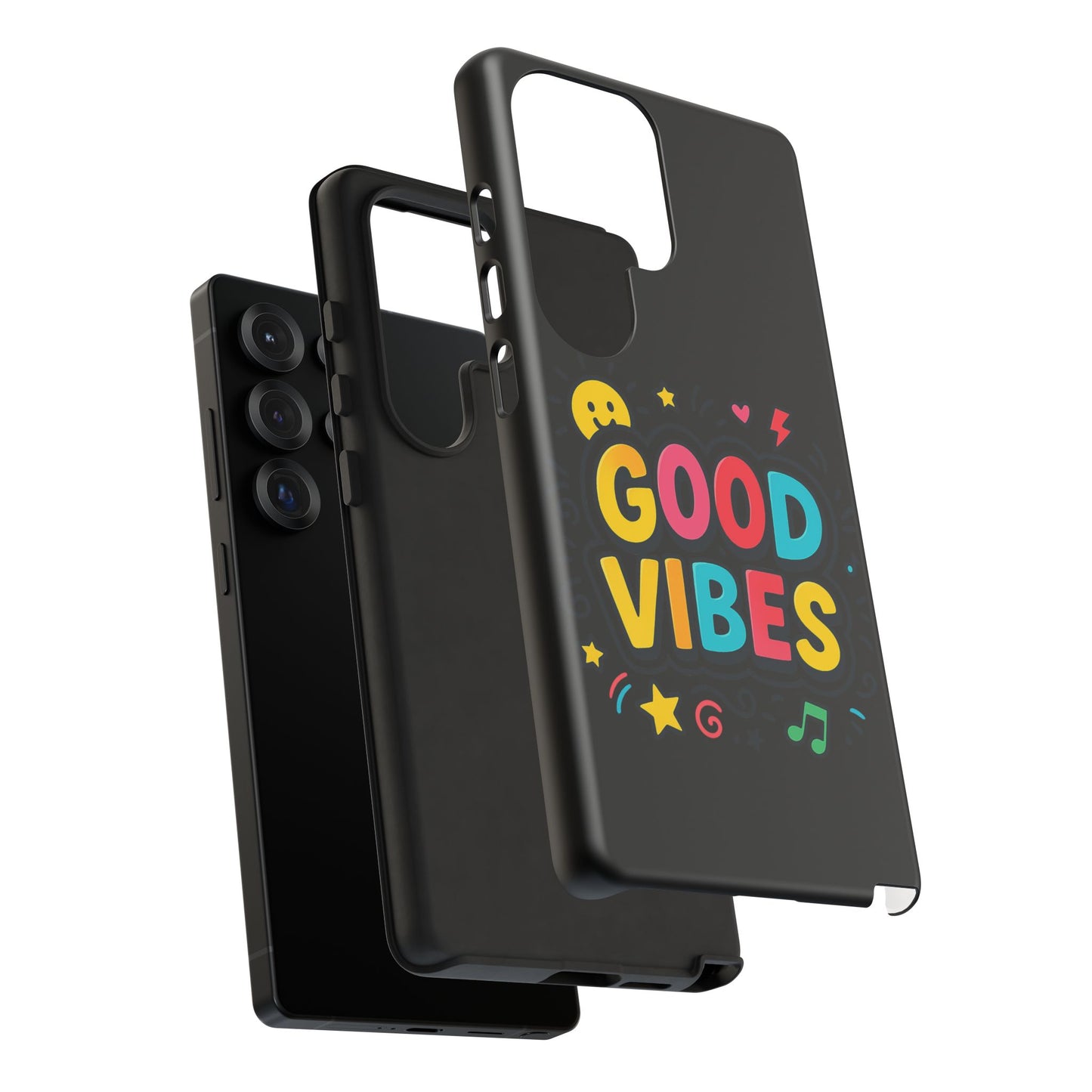 Good Vibes Phone Case, Colorful Tough Phone Cover, Personalized Gift for Music Lovers, Trendy Phone Holder, Happy Mood Accessory