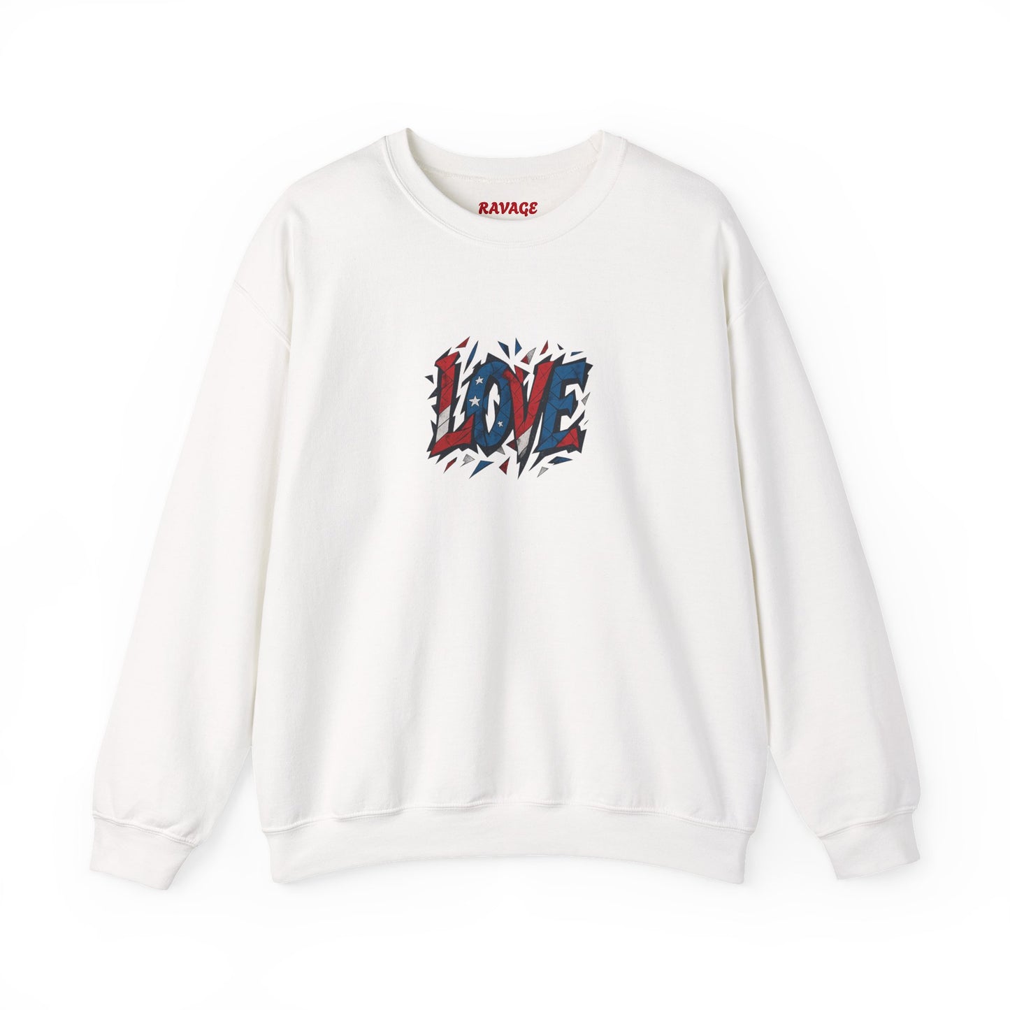 Patriotic Love Sweatshirt | Unisex Crewneck, Cozy Top for Celebrations, Gifts, Independence Day, Casual Style, Everyday Comfort