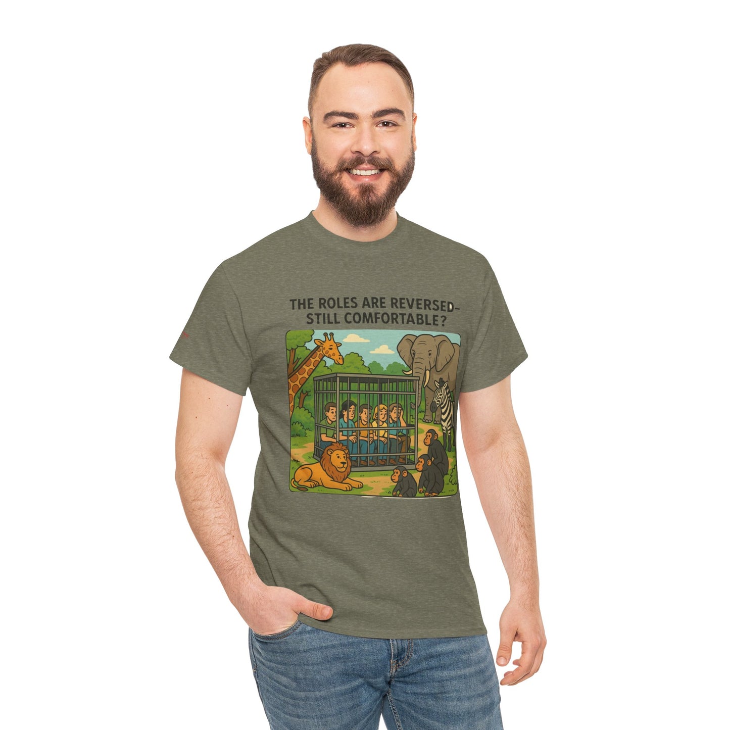 The Roles are Reversed- Are You Comfortable. Humorous Unisex Heavy Cotton Tee