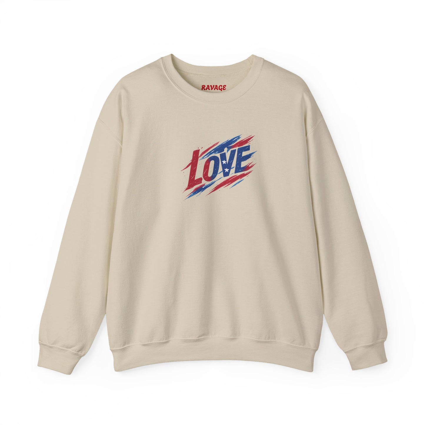 Patriotic Love Sweatshirt | Unisex Crewneck, Cozy Top for Celebrations, Gifts, Independence Day, Casual Style, Everyday Comfort
