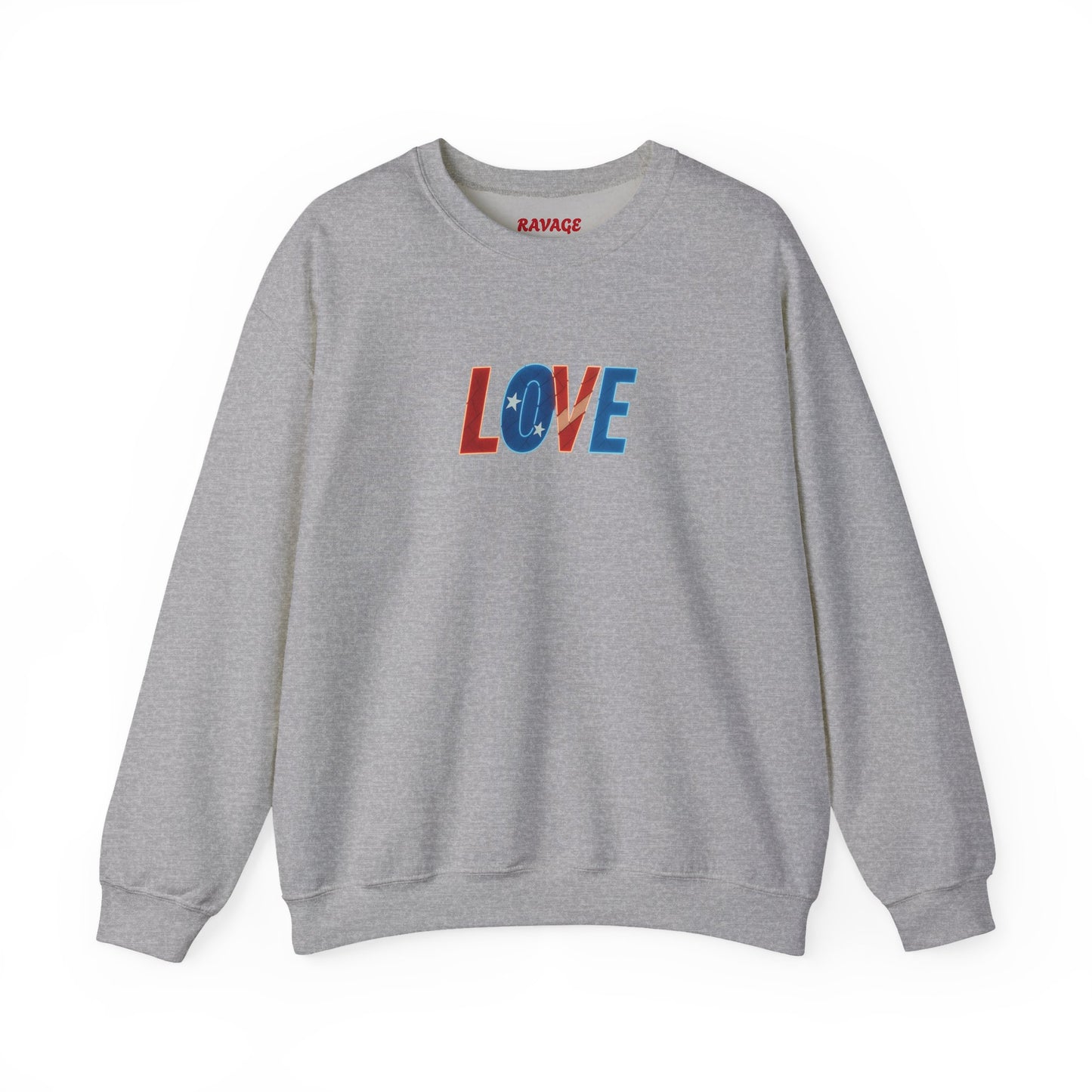 Patriotic Love Sweatshirt | Unisex Crewneck, Cozy Top for Celebrations, Gifts, Independence Day, Casual Style, Everyday Comfort