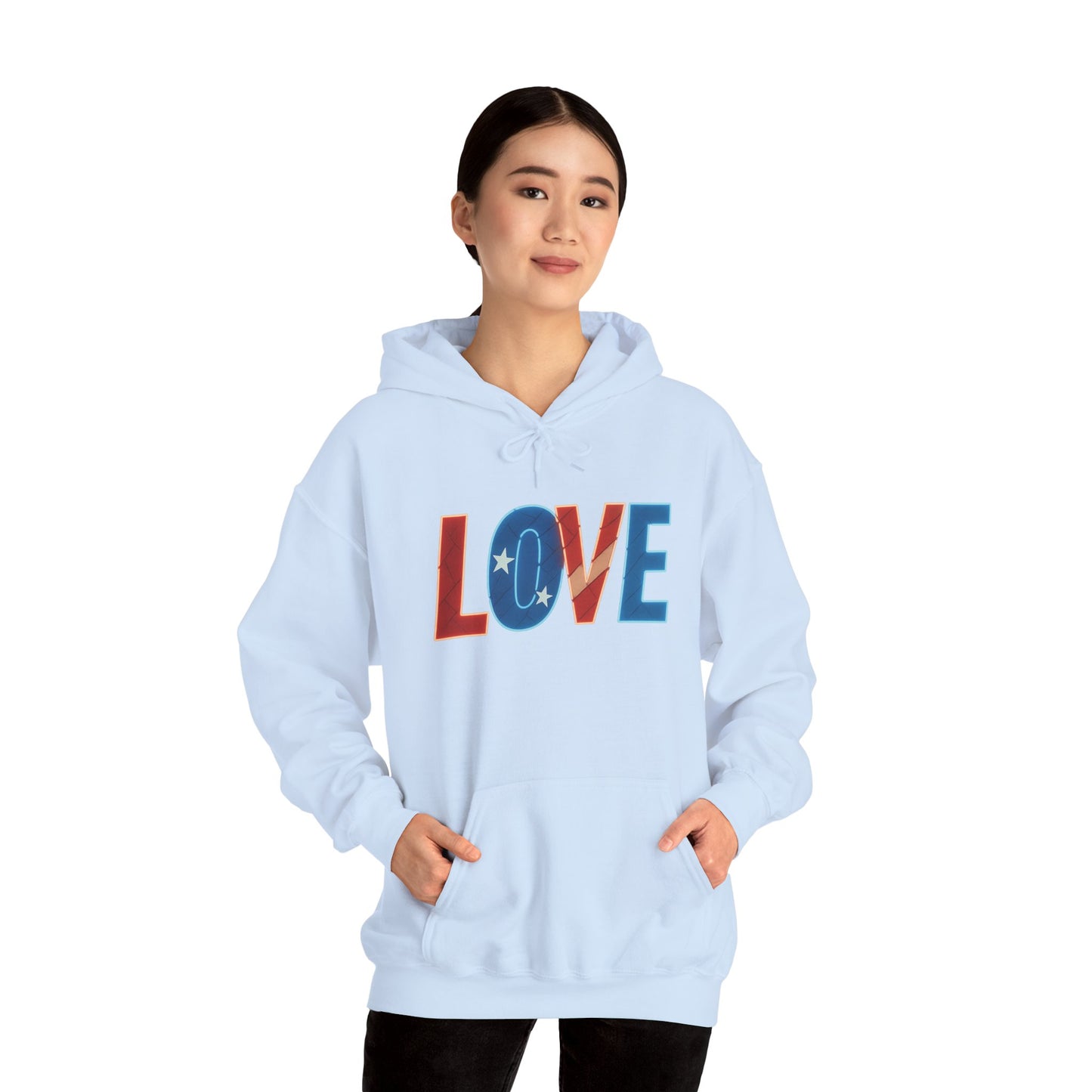 Unisex Hooded Sweatshirt with 'LOVE' Design - Cozy Gift for Friends, Valentine's Day, Casual Wear, Relaxation, Everyday Use