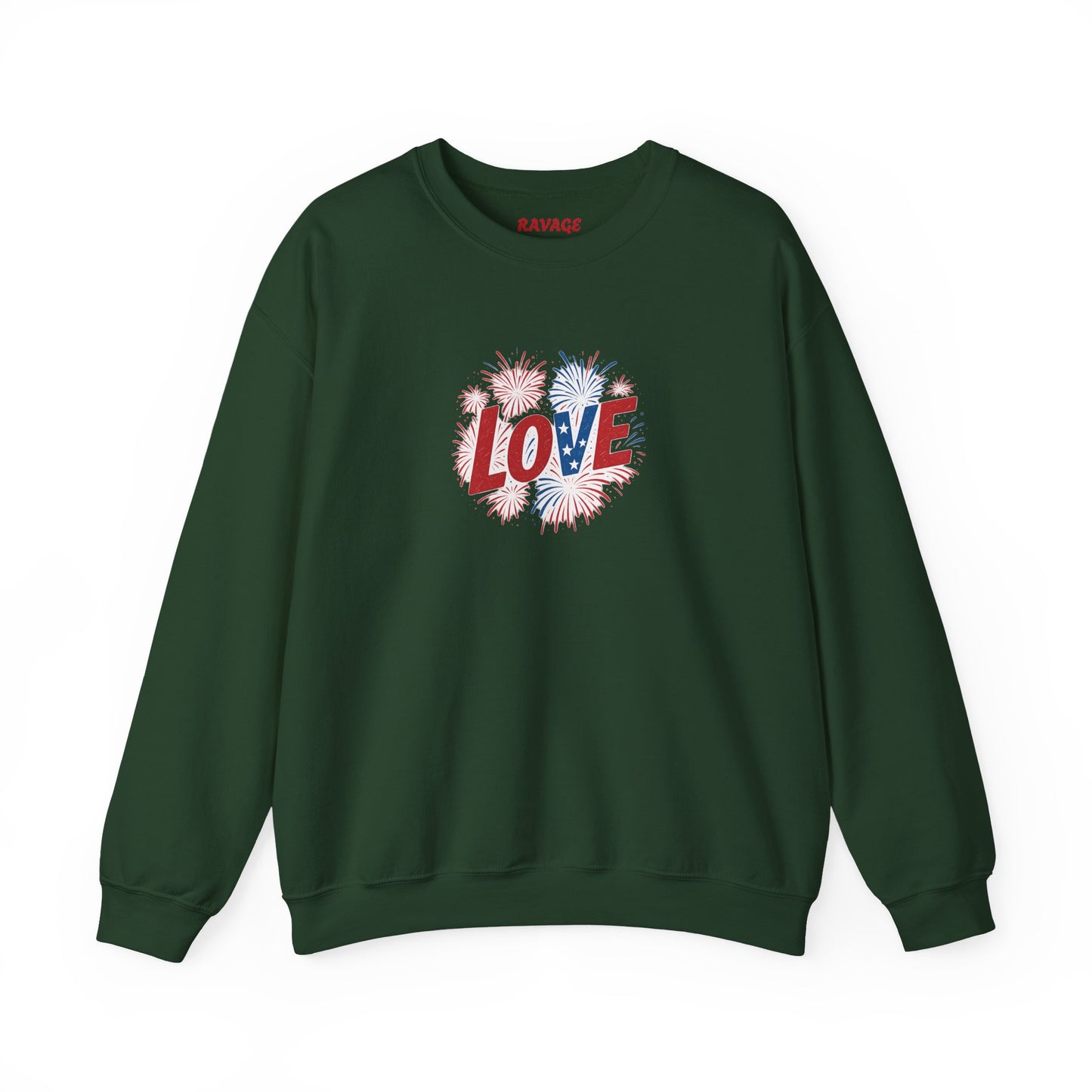 Patriotic Love Sweatshirt | Unisex Crewneck, Cozy Top for Celebrations, Gifts, Independence Day, Casual Style, Everyday Comfort