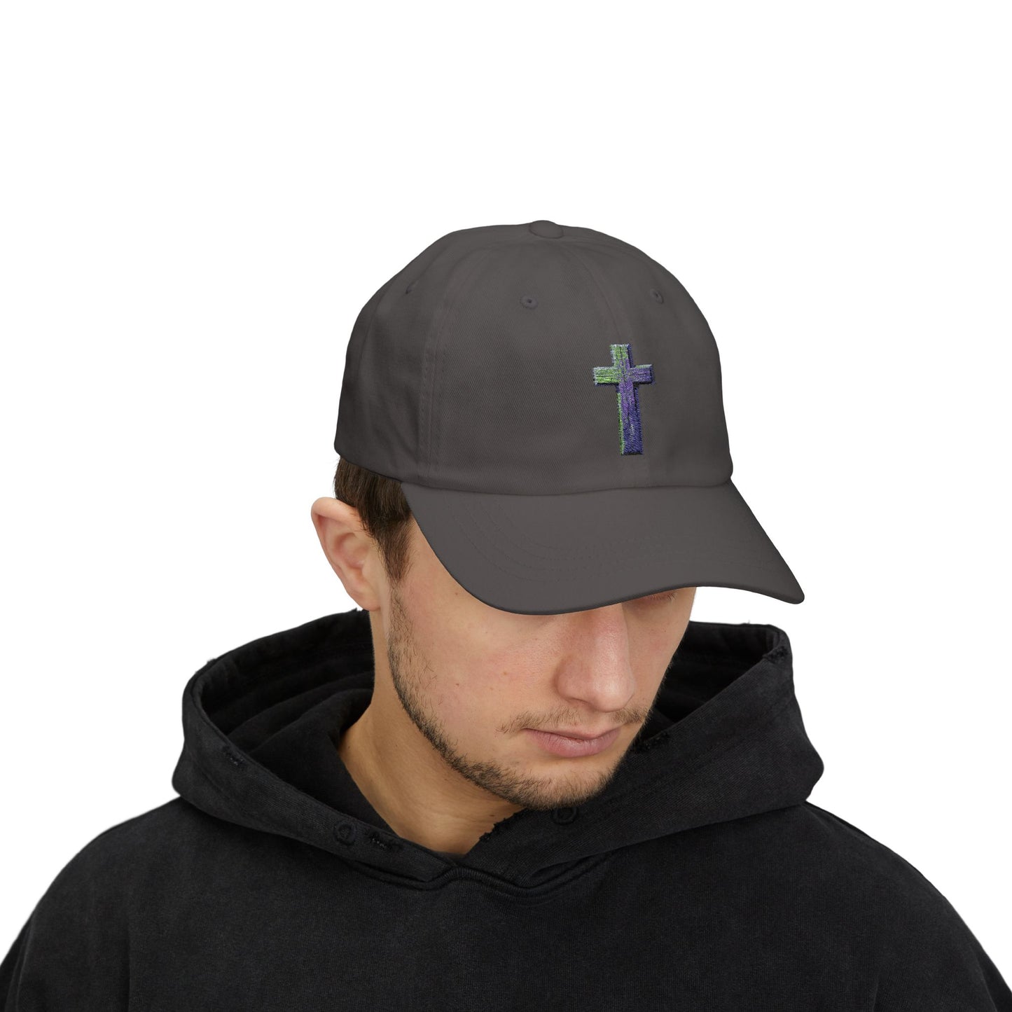 Classic Cap with Colorful Cross Design - Faith-Based Hat, Gift for Dads, Casual Wear, Stylish Accessory