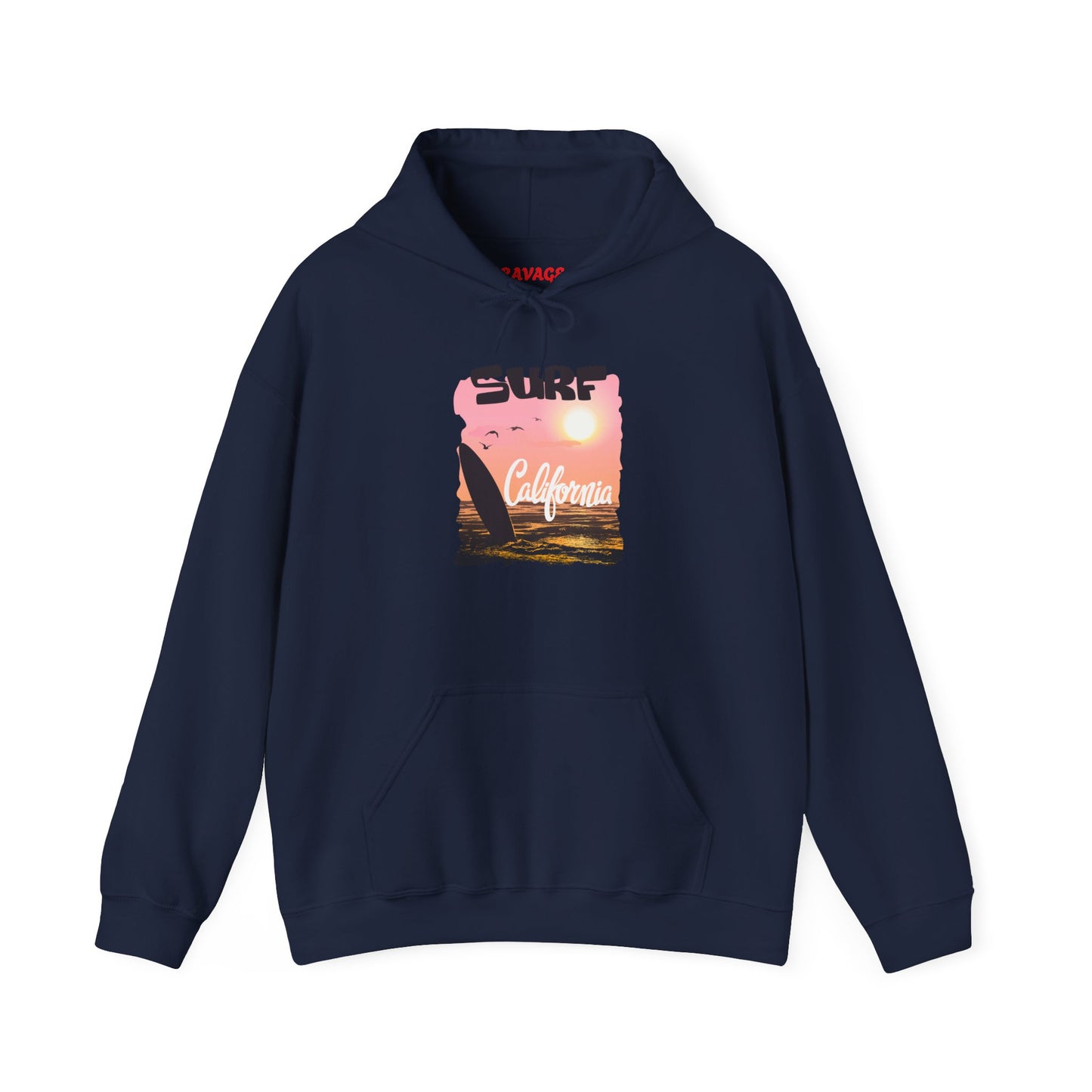 Surf California Hoodie – Relaxed Vibe for Beach Lovers, Perfect for Summer, Gift for Surfers, Comfortable Surfing Apparel, Unisex Sweatshirt