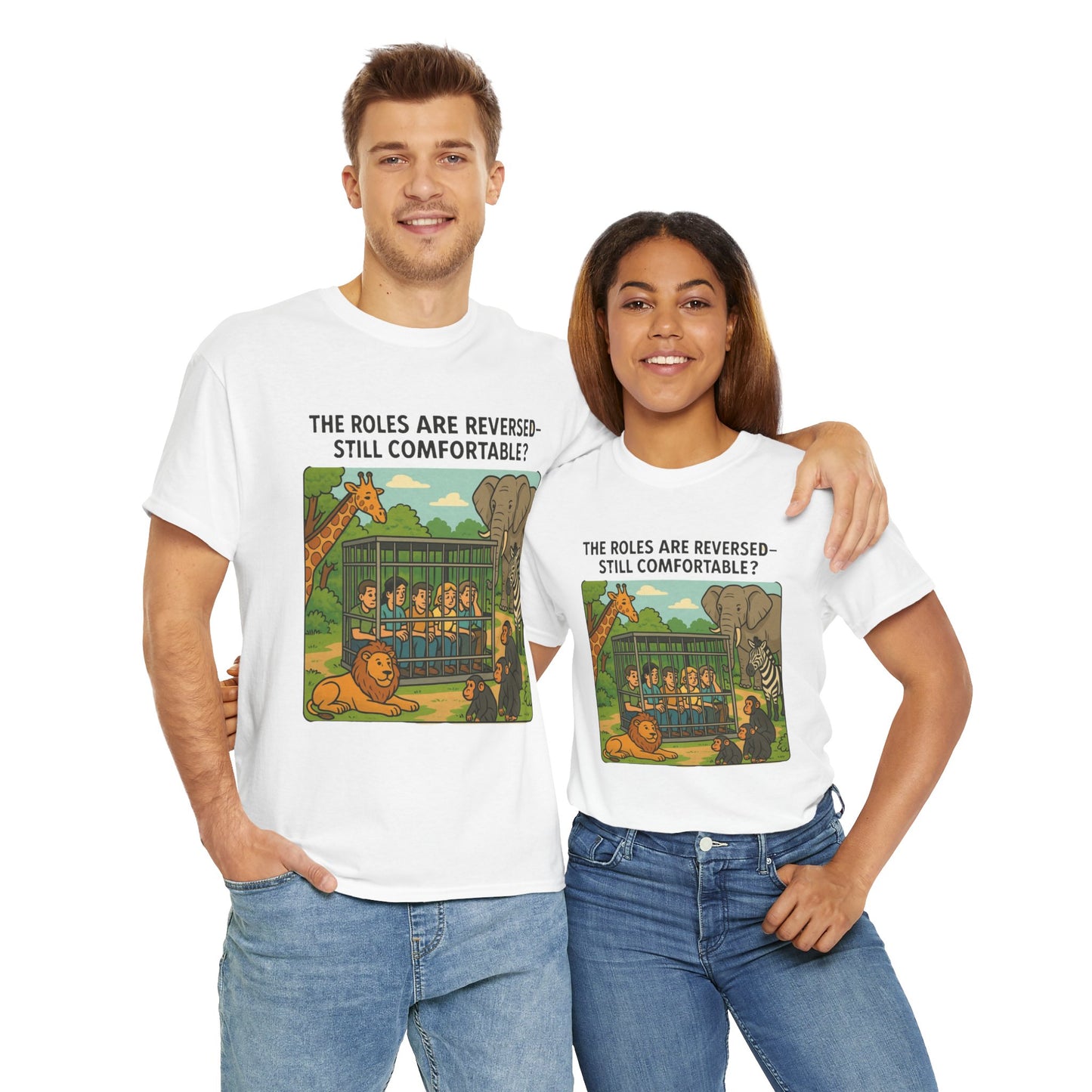 The Roles are Reversed- Are You Comfortable. Humorous Unisex Heavy Cotton Tee