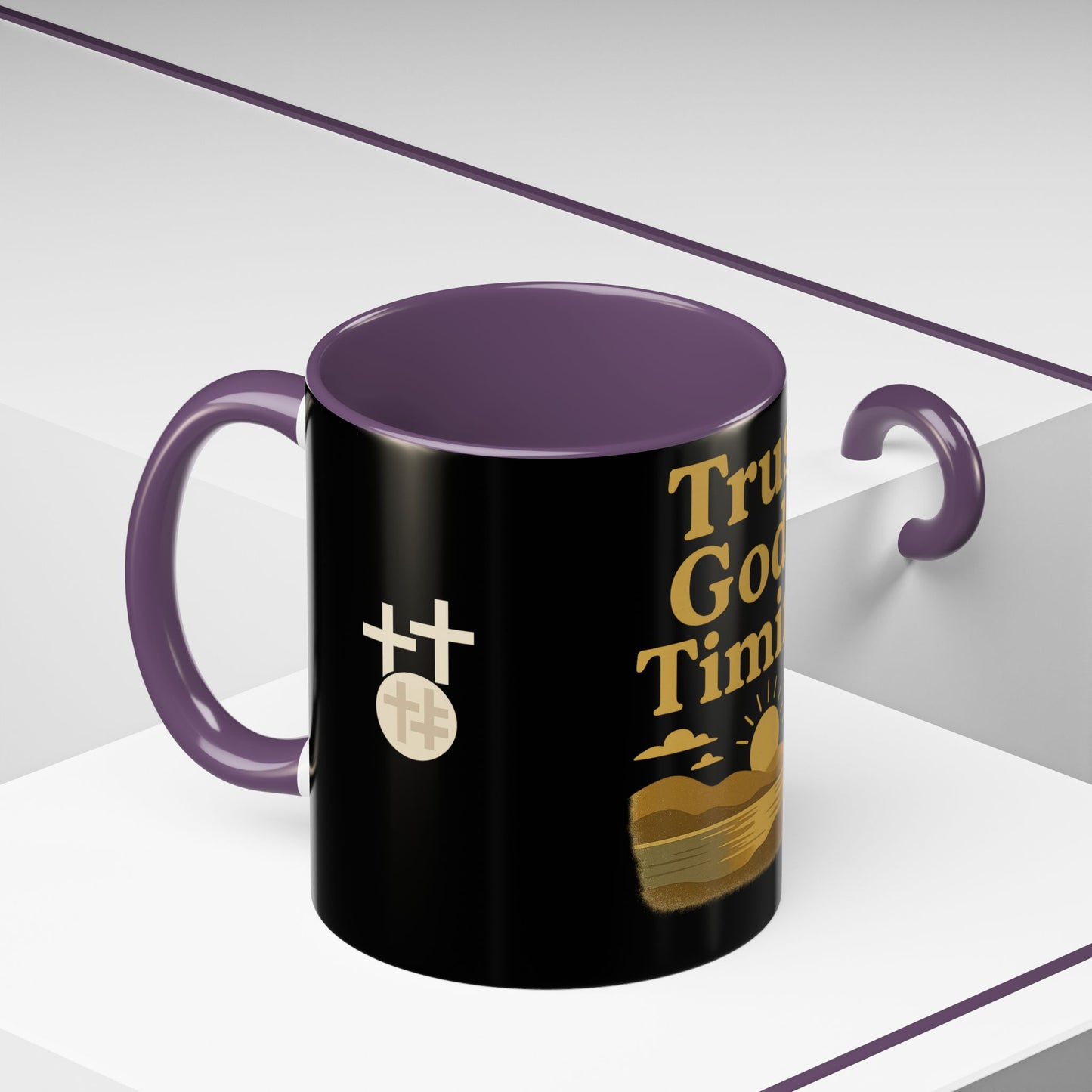 Trust God's Timing Christian Coffee Mug – Inspirational Accent Cup (11oz & 15oz), Faith-Based Gift for Coffee & Tea Lovers