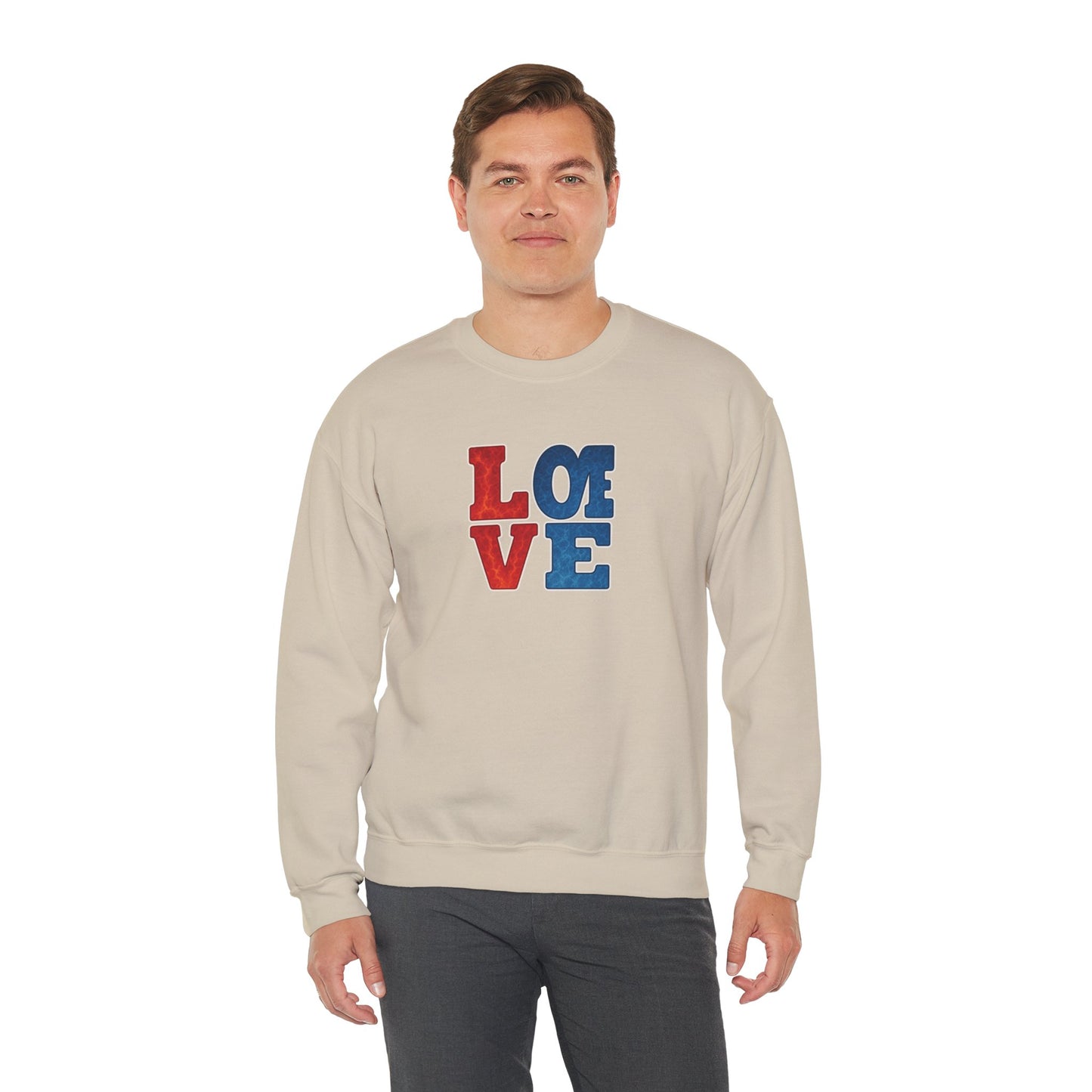Patriotic Love Sweatshirt | Unisex Crewneck, Cozy Top for Celebrations, Gifts, Independence Day, Casual Style, Everyday Comfort