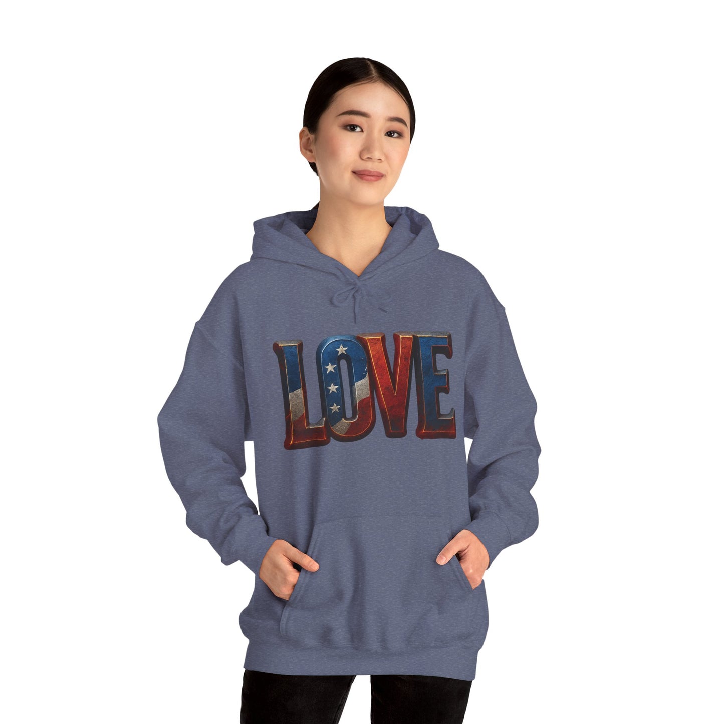 Unisex Hooded Sweatshirt with 'LOVE' Design - Cozy Gift for Friends, Valentine's Day, Casual Wear, Relaxation, Everyday Use