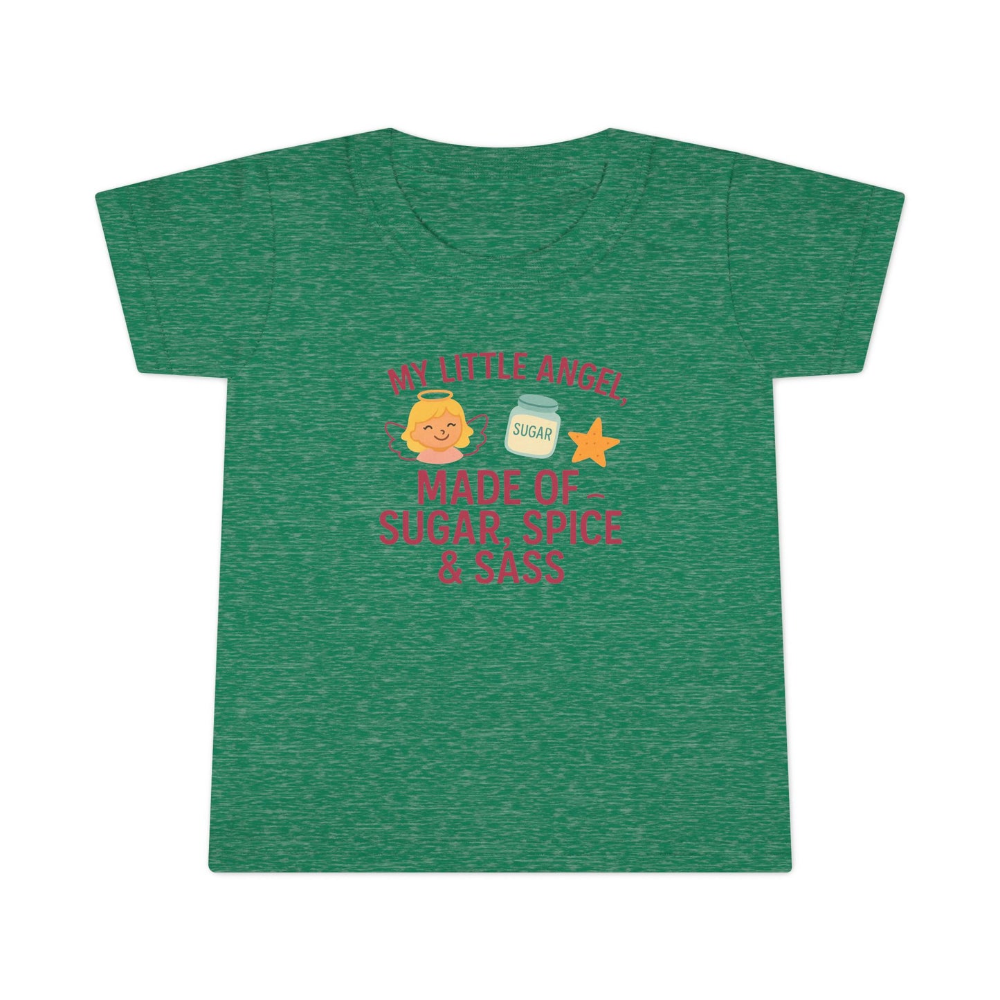 Toddler T-Shirt - My Little Angel - Made of Sugar, Spice & Sass - Cute Gift for Birthday, Baby Shower, Toddler Playdates, Everyday Wear