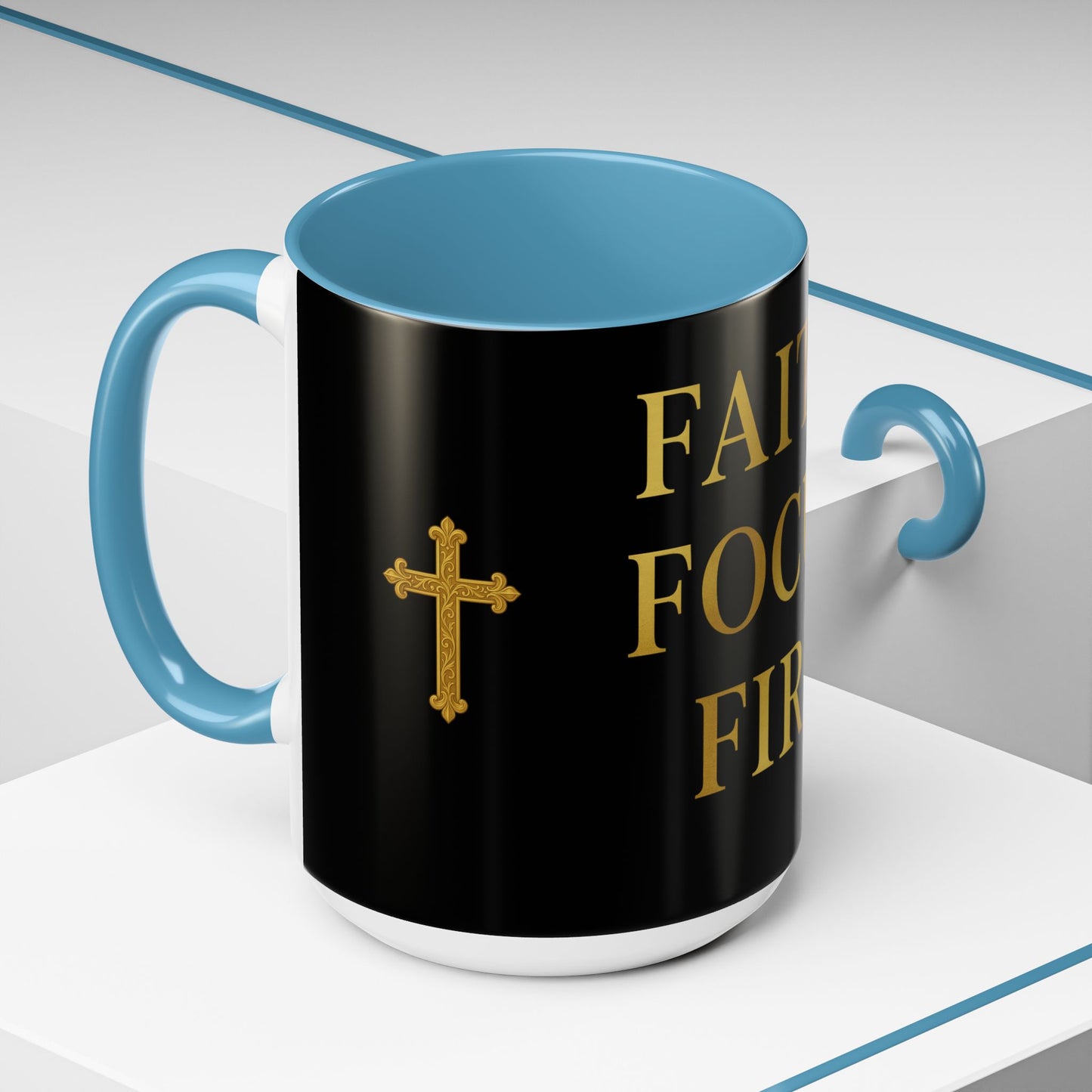 Faith-Inspired Coffee Mug - Motivational Black Mug for Daily Inspiration, Gift for Christians, Office Decor, Home Beverage