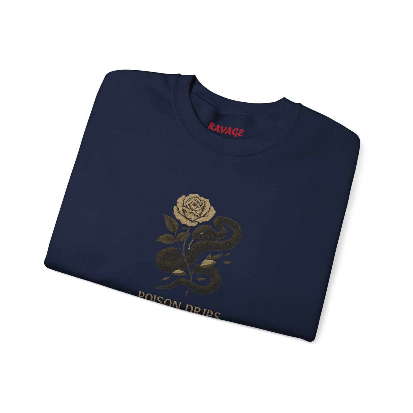 POISON DRIPS FROM PETALS Unisex Crewneck Sweatshirt – Heavy Blend Pullover for Casual Wear | Cozy Streetwear Gift for Her, Feminist Fashion Statement