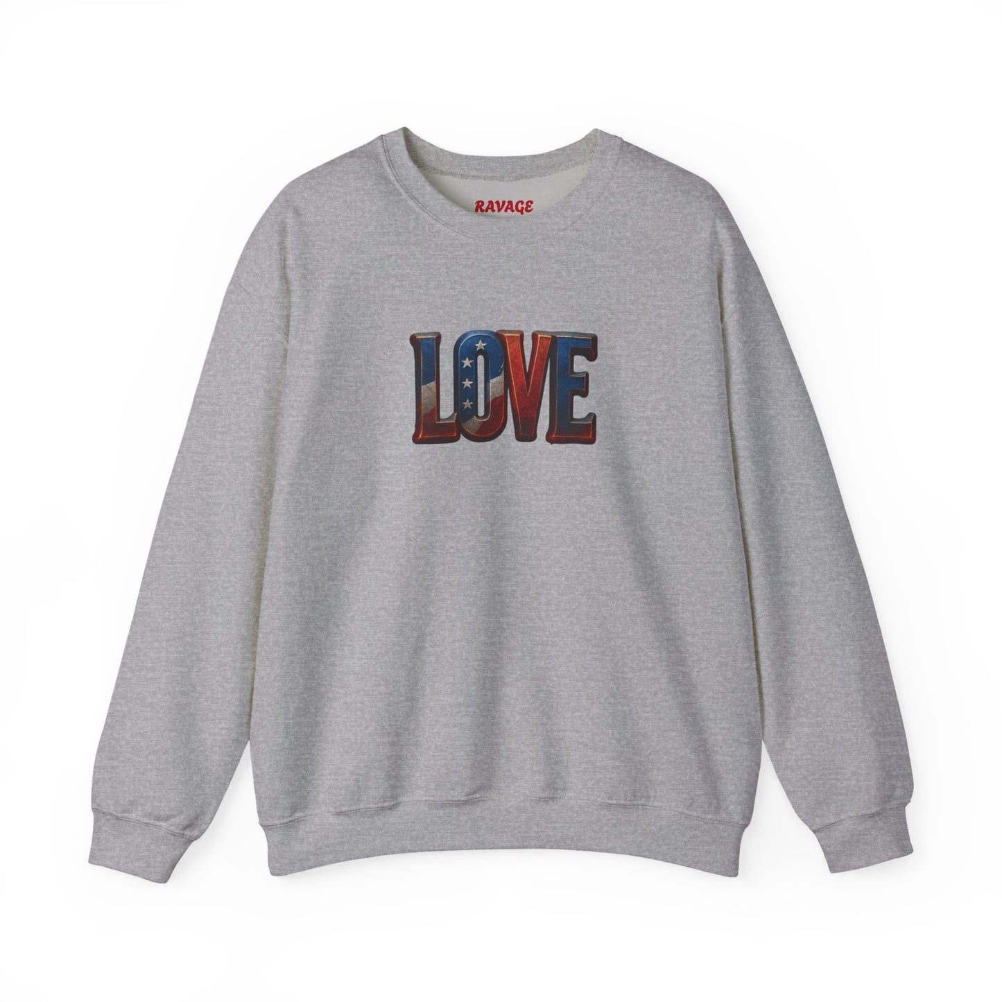 Patriotic Love Sweatshirt | Unisex Crewneck, Cozy Top for Celebrations, Gifts, Independence Day, Casual Style, Everyday Comfort