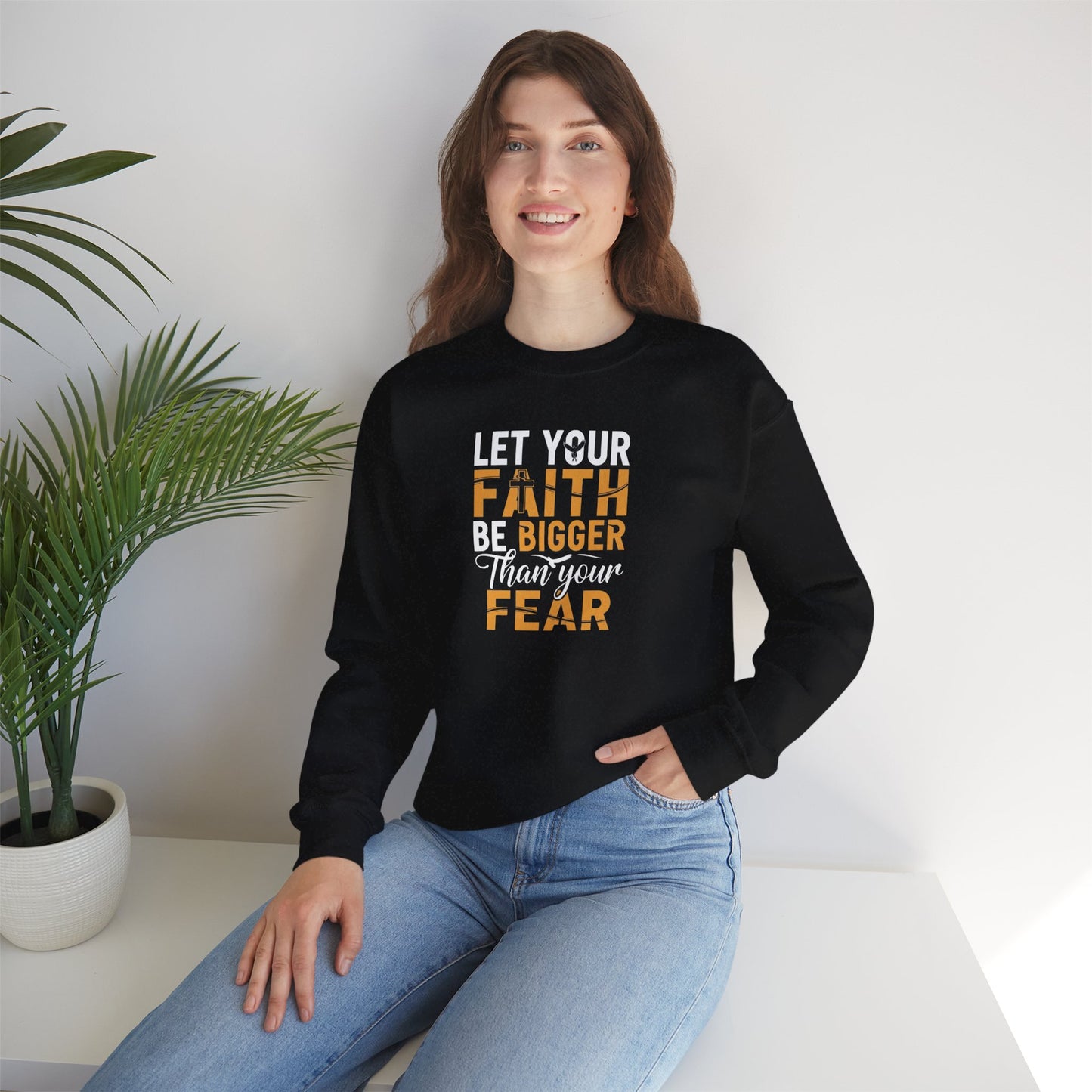 Faith Over Fear Crewneck Sweatshirt | Christian Apparel, Inspirational Gift, Cozy Casual Wear, Religious Sweatshirt, Unisex Fashion