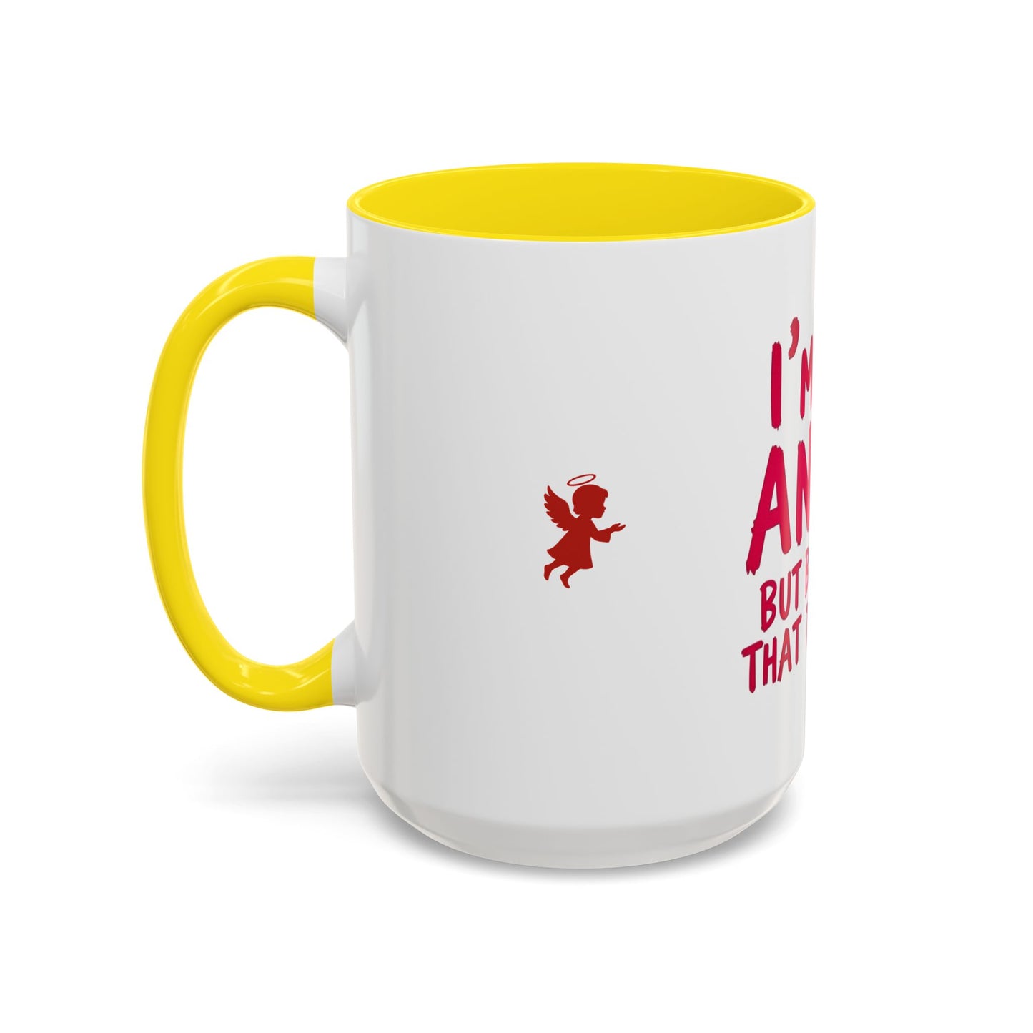 Humorous Accent Coffee Mug - Perfect Gift for Friends, Playful Coffee Lovers, Angel-Themed Decor, Birthday Present, Funny Quote Mugs