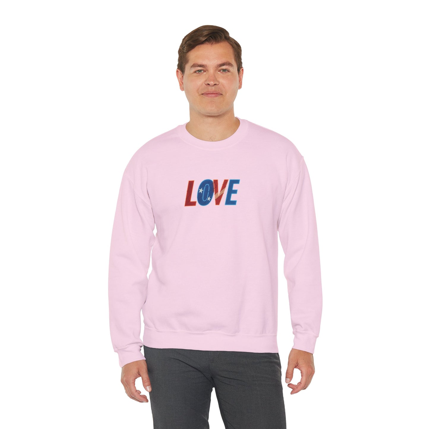 Patriotic Love Sweatshirt | Unisex Crewneck, Cozy Top for Celebrations, Gifts, Independence Day, Casual Style, Everyday Comfort
