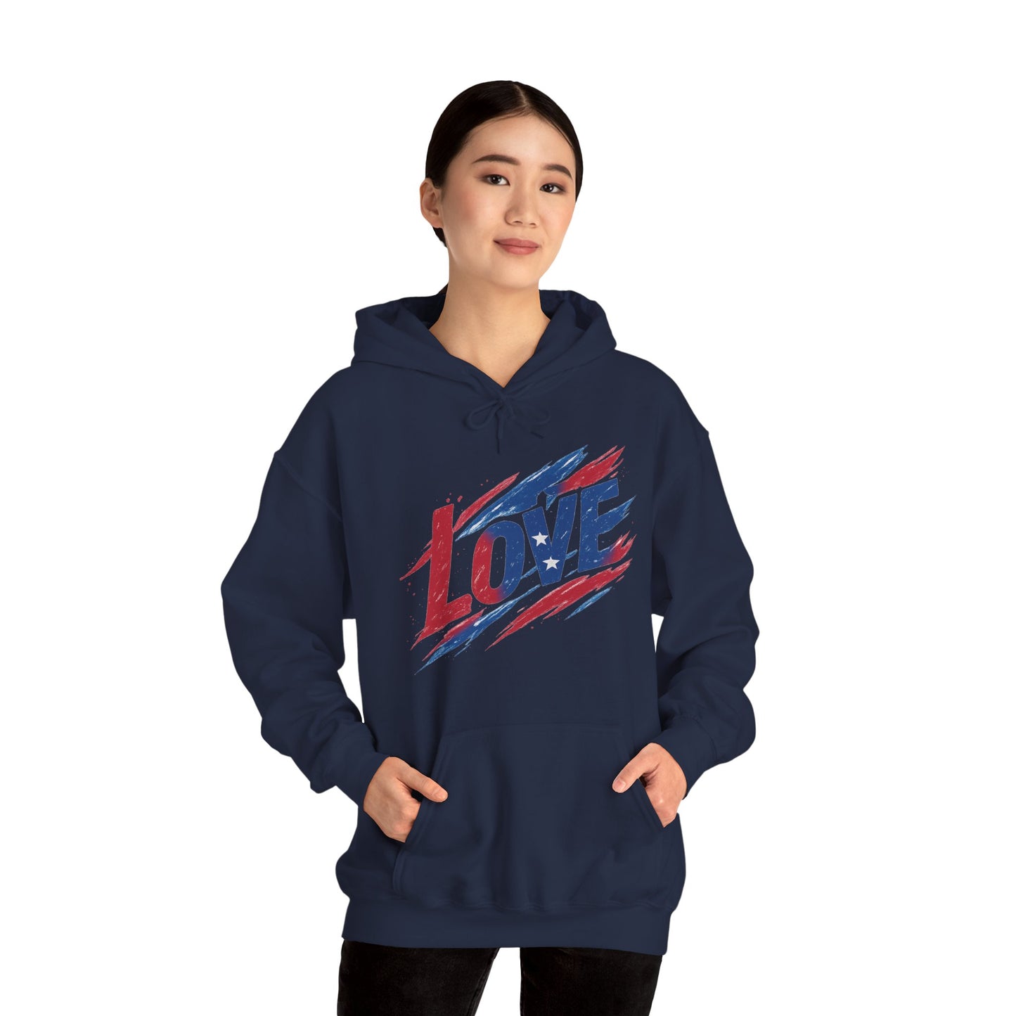Unisex Hooded Sweatshirt with 'LOVE' Design - Cozy Gift for Friends, Valentine's Day, Casual Wear, Relaxation, Everyday Use