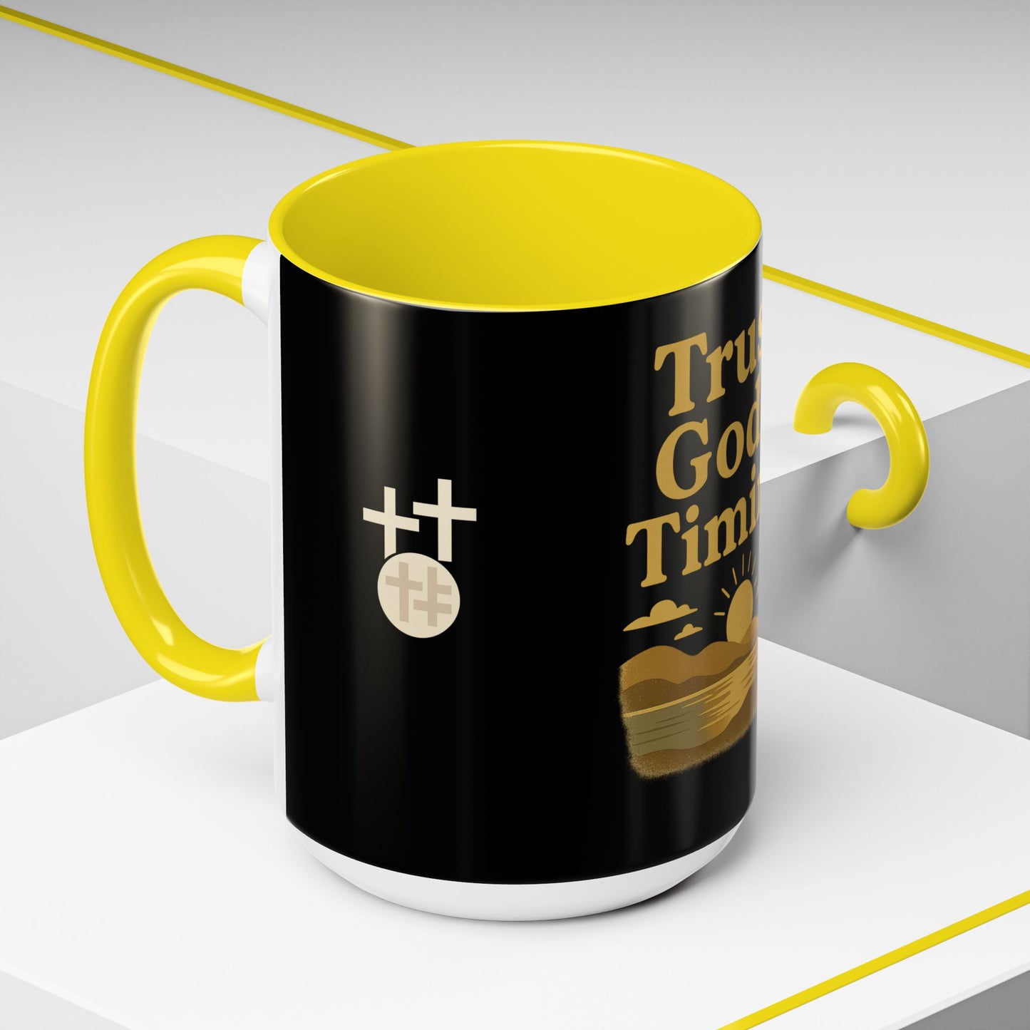 Trust God's Timing Christian Coffee Mug – Inspirational Accent Cup (11oz & 15oz), Faith-Based Gift for Coffee & Tea Lovers