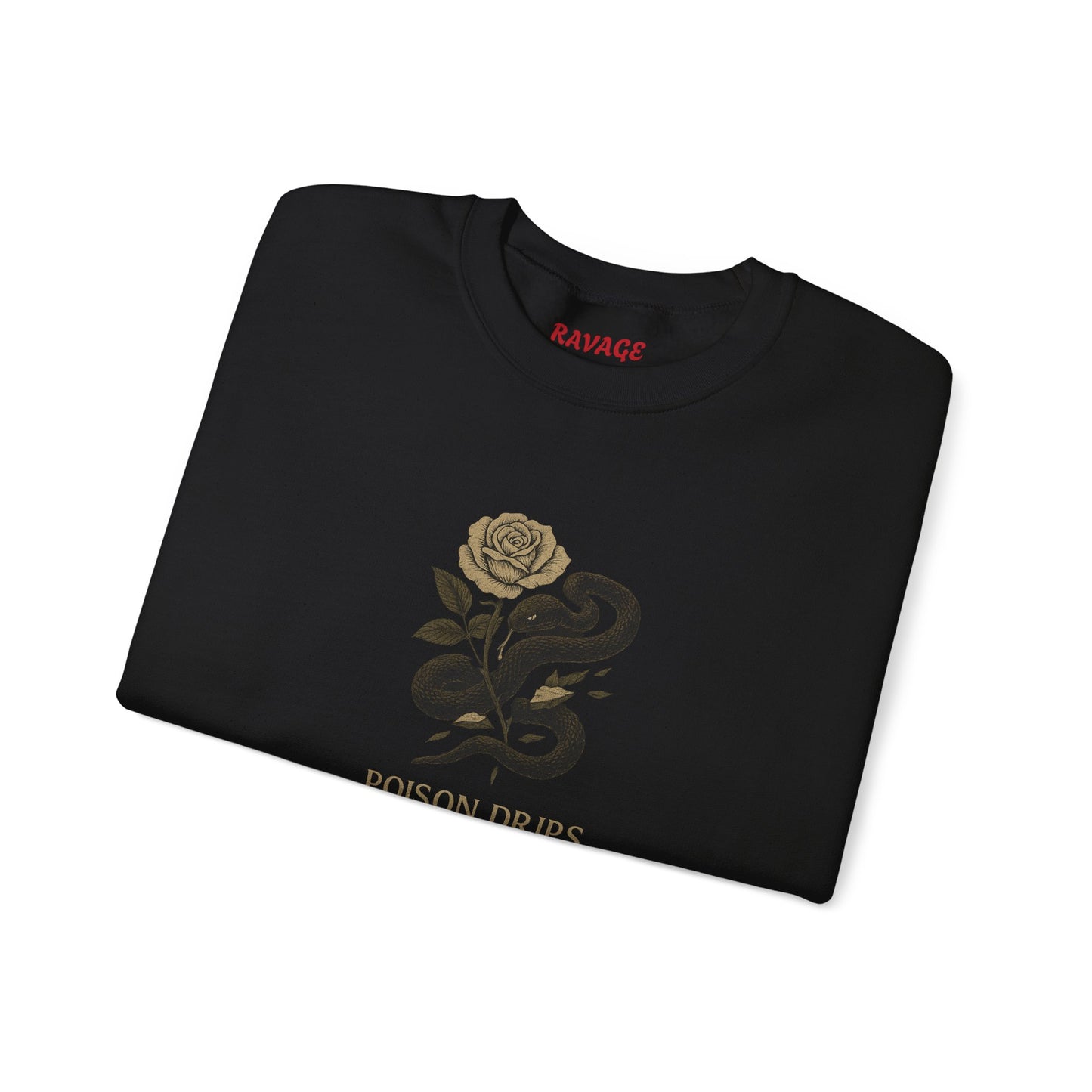 POISON DRIPS FROM PETALS Unisex Crewneck Sweatshirt – Heavy Blend Pullover for Casual Wear | Cozy Streetwear Gift for Her, Feminist Fashion Statement