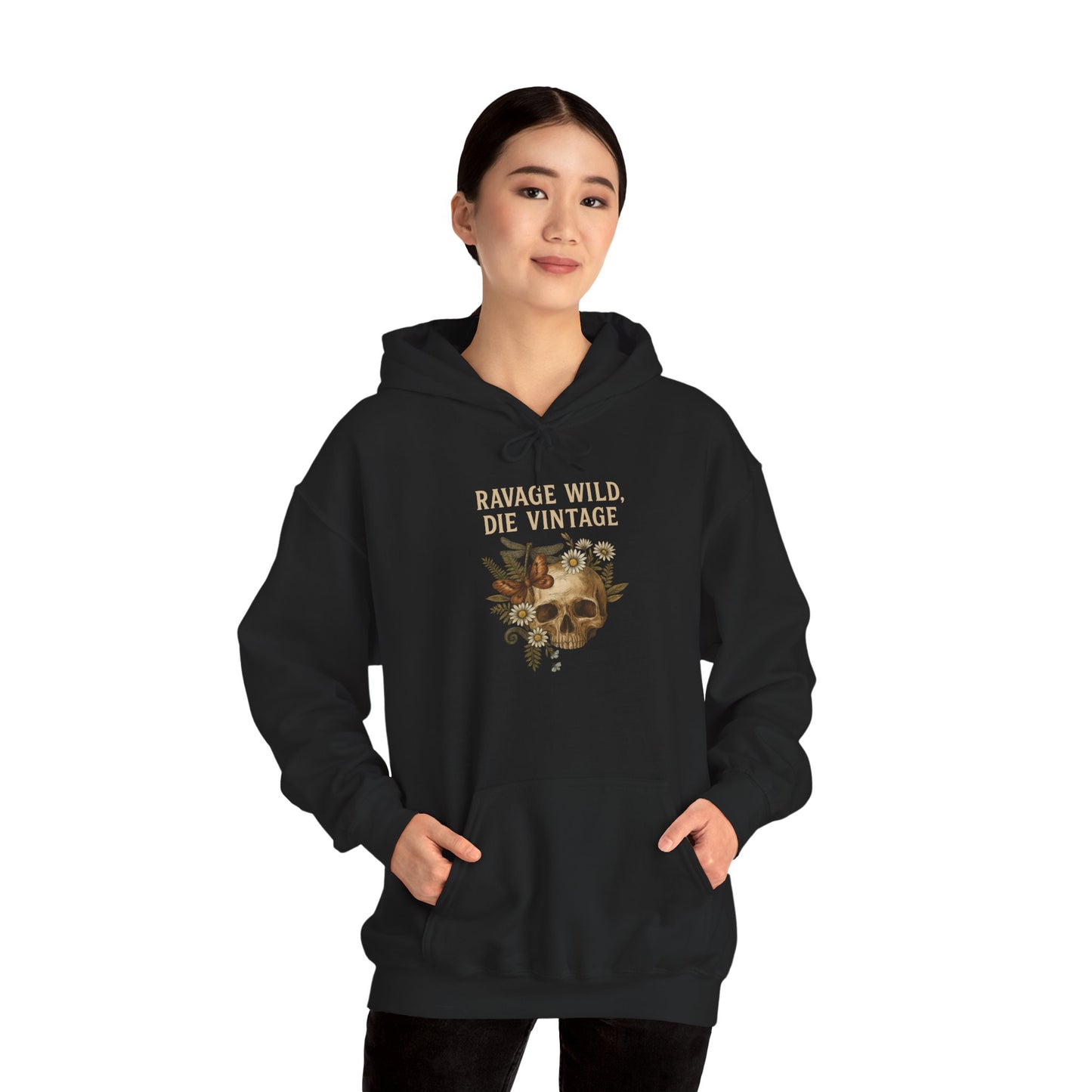 DANGER WEARS A CROWN OF ROSES Graphic Hoodie – Unisex Pullover Sweatshirt for Nature Lovers | Cozy Streetwear for Spring, Casual Wear & Eco-Friendly Gifts