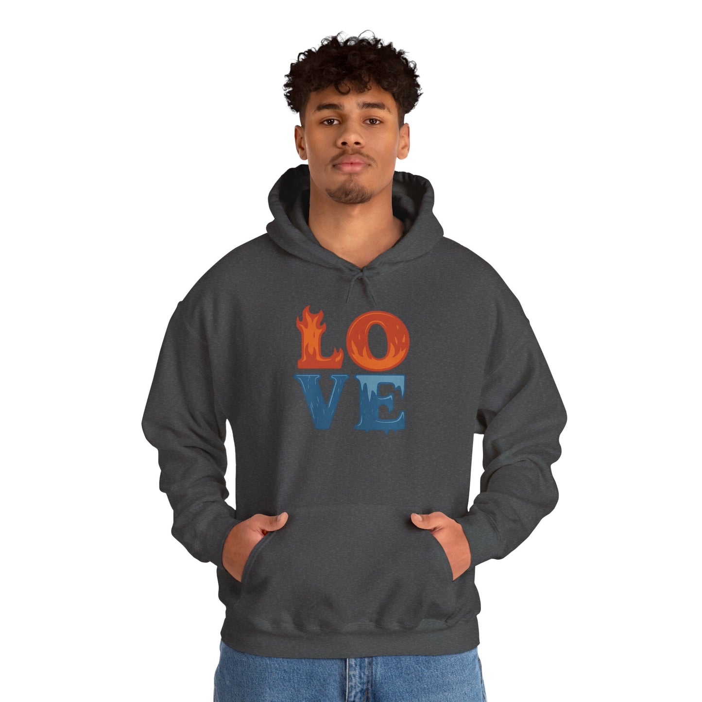 Unisex Hooded Sweatshirt with 'LOVE' Design - Cozy Gift for Friends, Valentine's Day, Casual Wear, Relaxation, Everyday Use