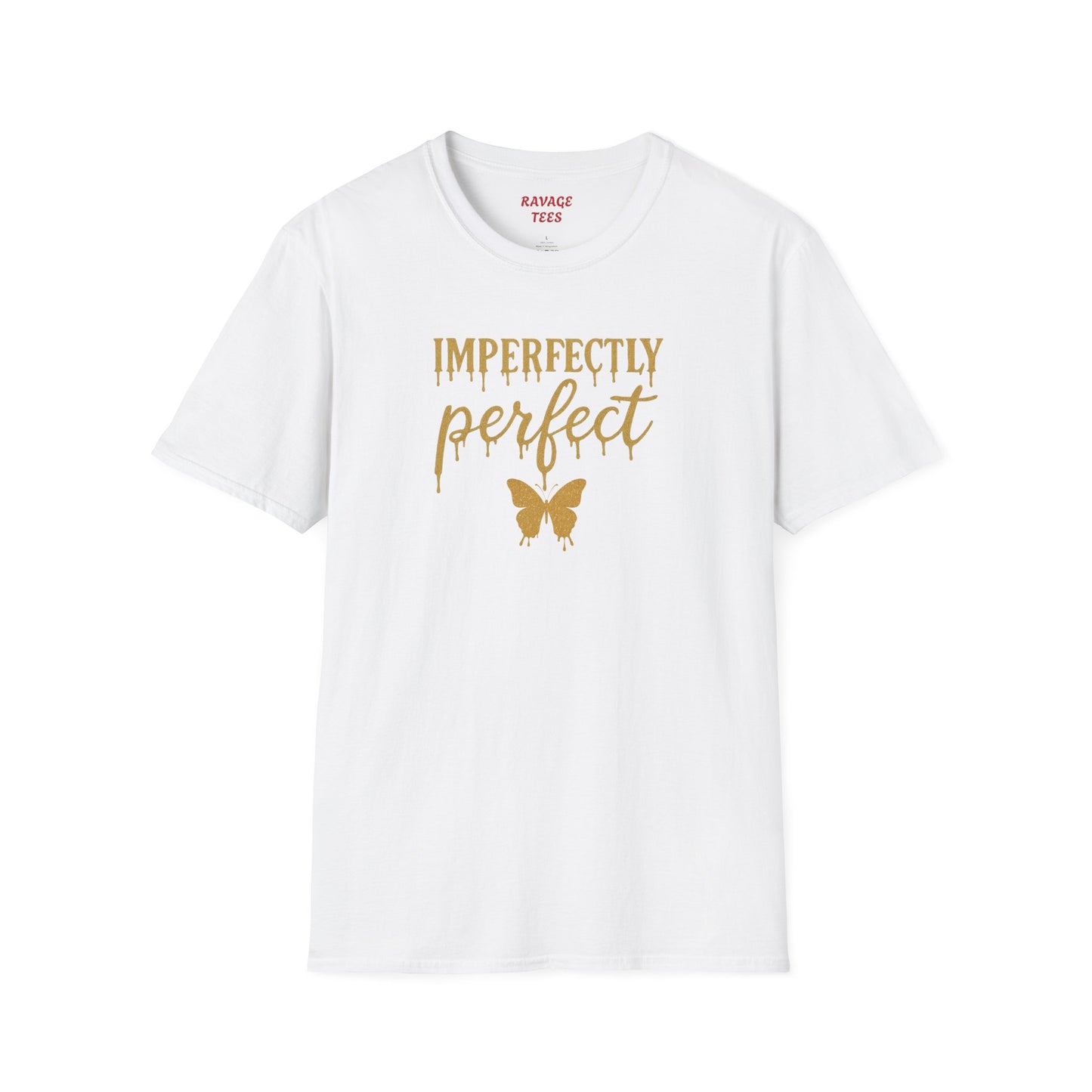 Imperfectly Perfect Unisex T-Shirt, Inspirational Tee, Gift for Her, Casual Wear, Butterfly Design, Everyday Comfort
