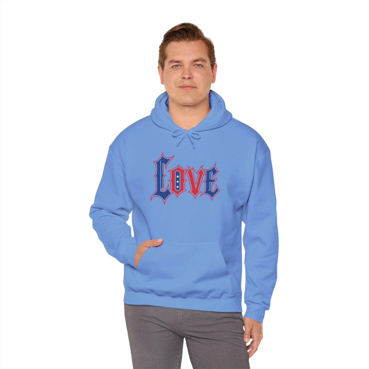 Unisex Hooded Sweatshirt with 'LOVE' Design - Cozy Gift for Friends, Valentine's Day, Casual Wear, Relaxation, Everyday Use
