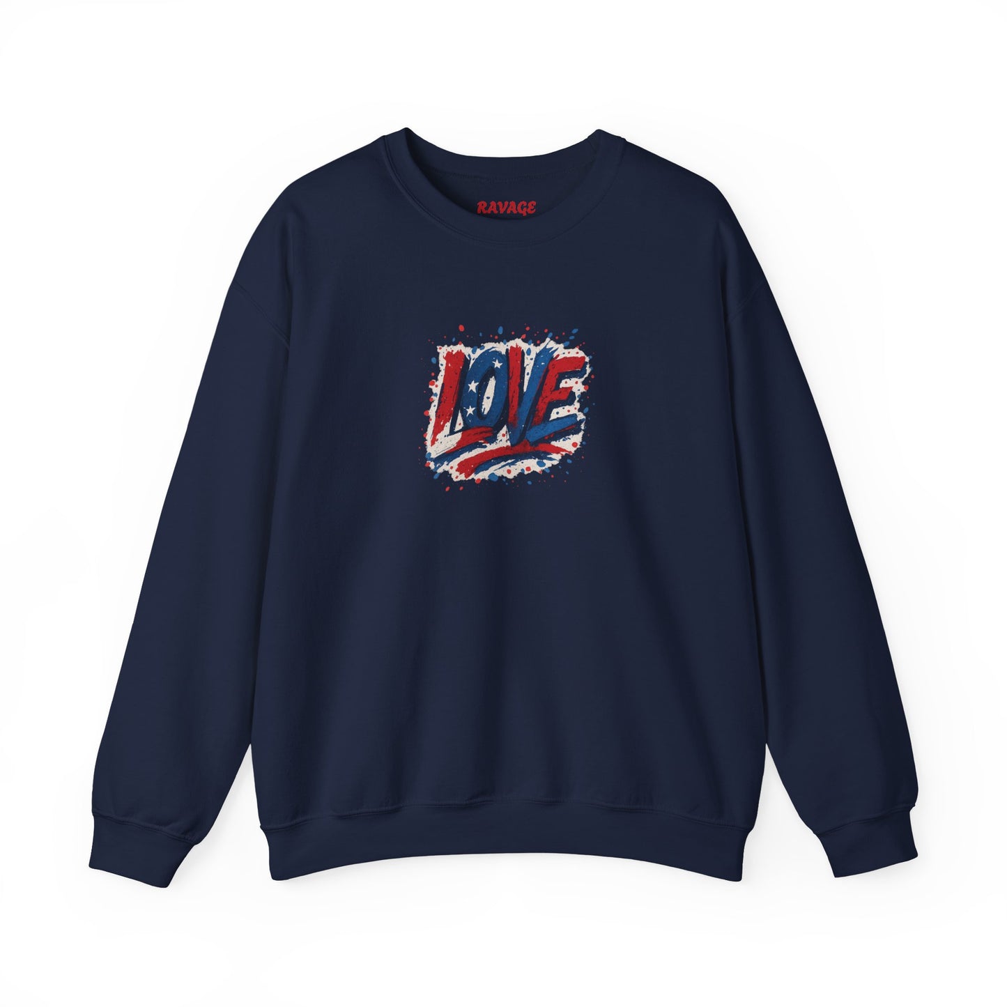 Patriotic Love Sweatshirt | Unisex Crewneck, Cozy Top for Celebrations, Gifts, Independence Day, Casual Style, Everyday Comfort