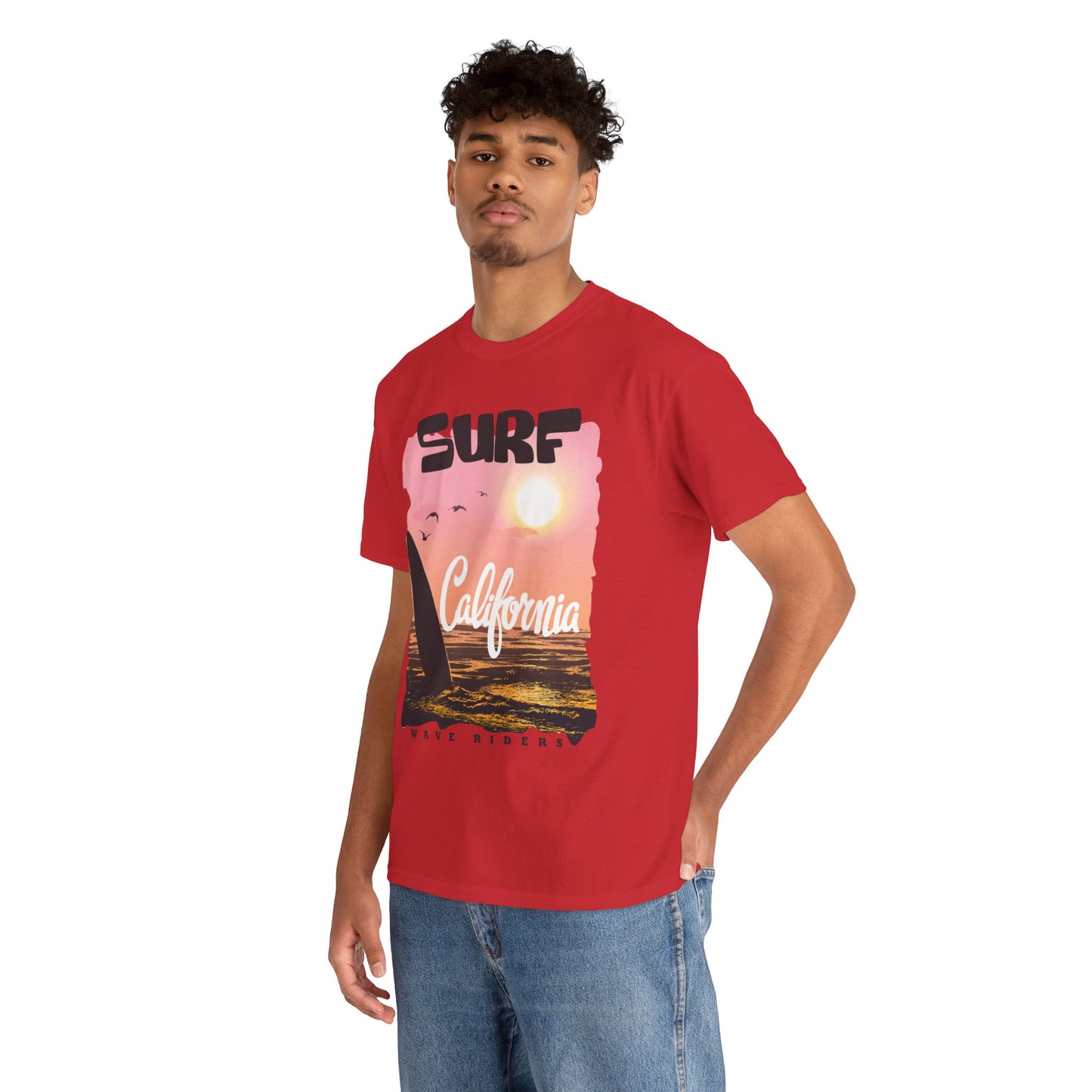 Surf California Suns Unisex Heavy Cotton Teet T-Shirt | Wave Riders Graphic Tee | Ravage Tees Beach & Surf Collection