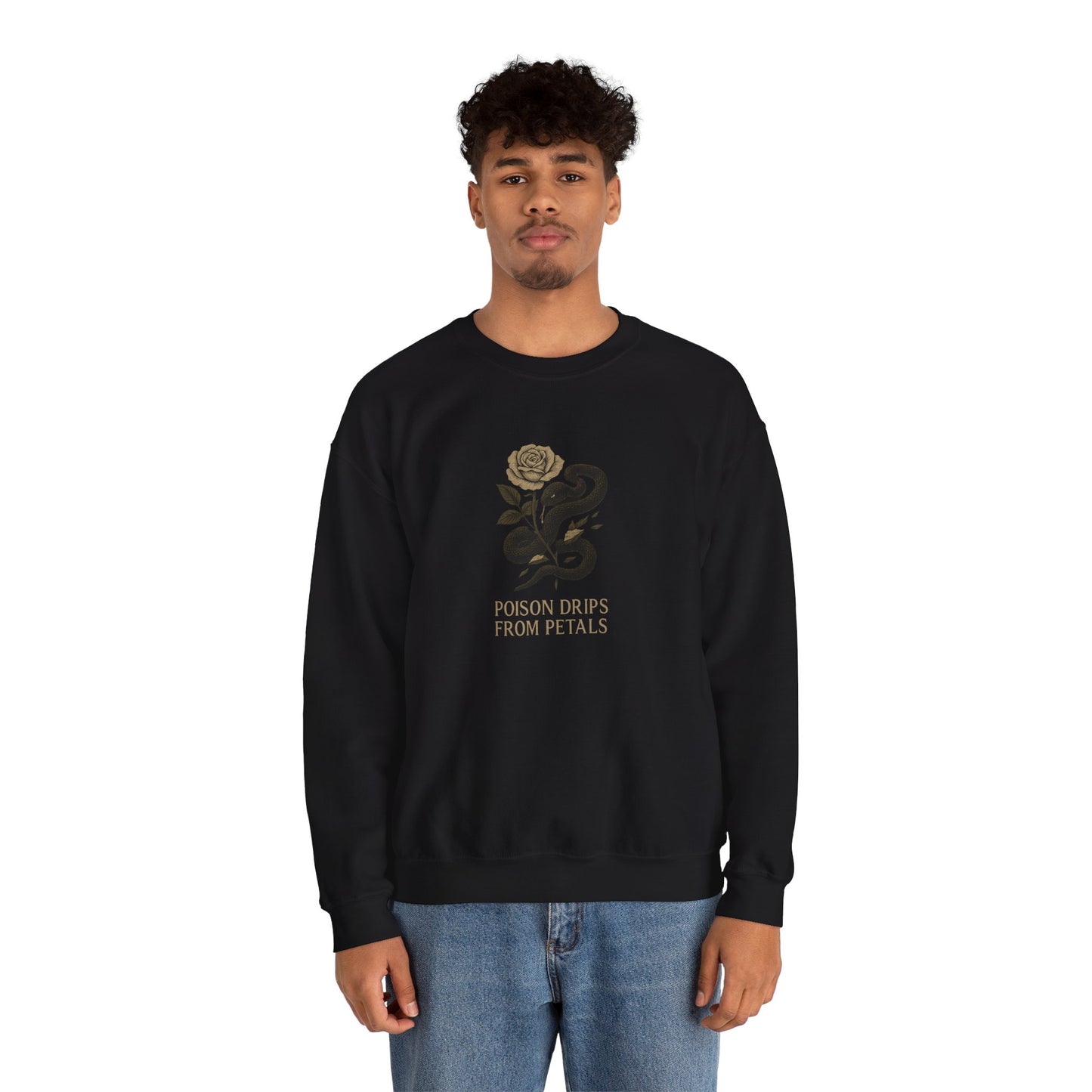POISON DRIPS FROM PETALS Unisex Crewneck Sweatshirt – Heavy Blend Pullover for Casual Wear | Cozy Streetwear Gift for Her, Feminist Fashion Statement