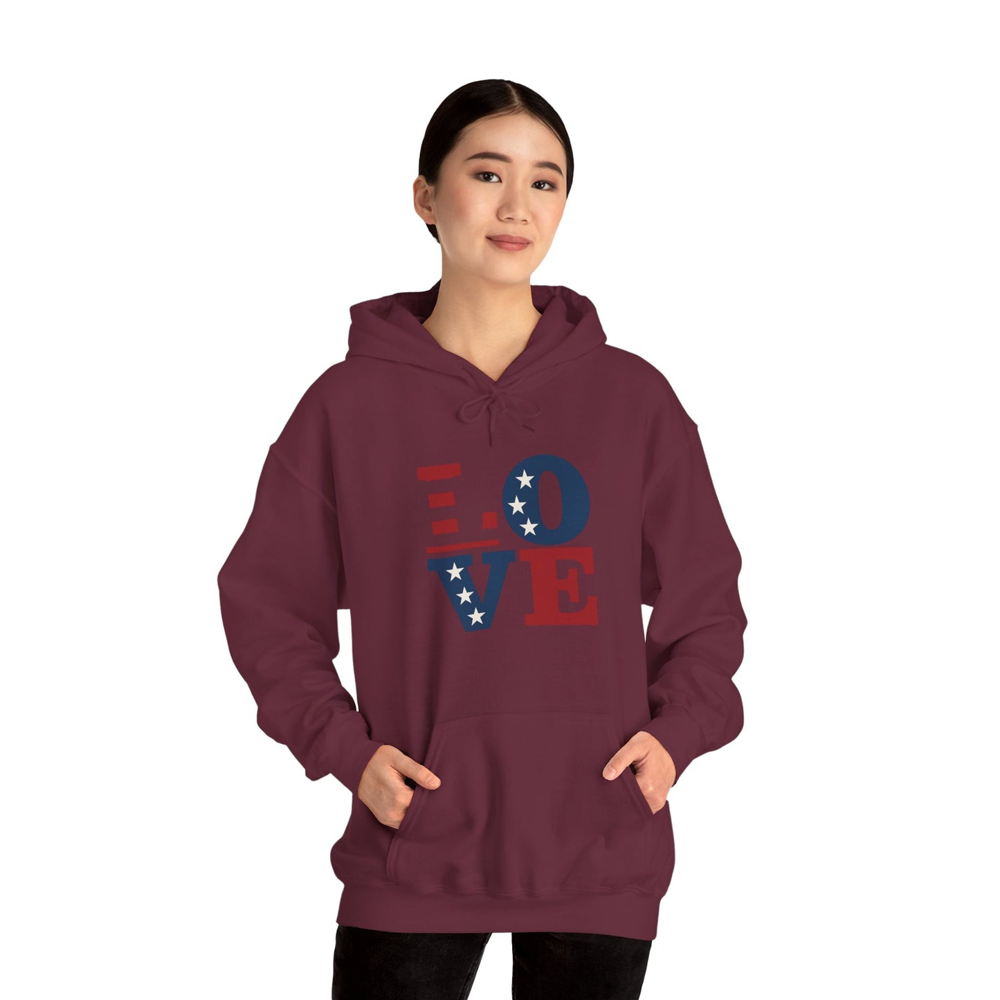 Unisex Hooded Sweatshirt with 'LOVE' Design - Cozy Gift for Friends, Valentine's Day, Casual Wear, Relaxation, Everyday Use
