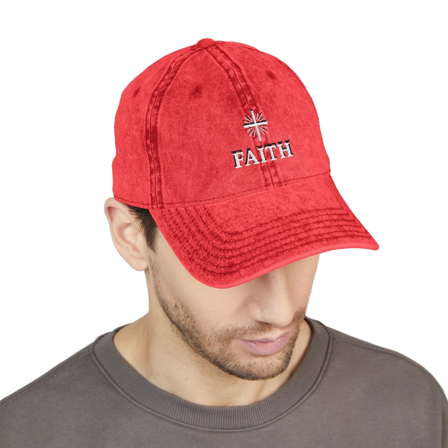 Vintage Faith Embroidered Cap, Inspirational Hat for Everyday Wear, Perfect Gift for Birthdays & Holidays