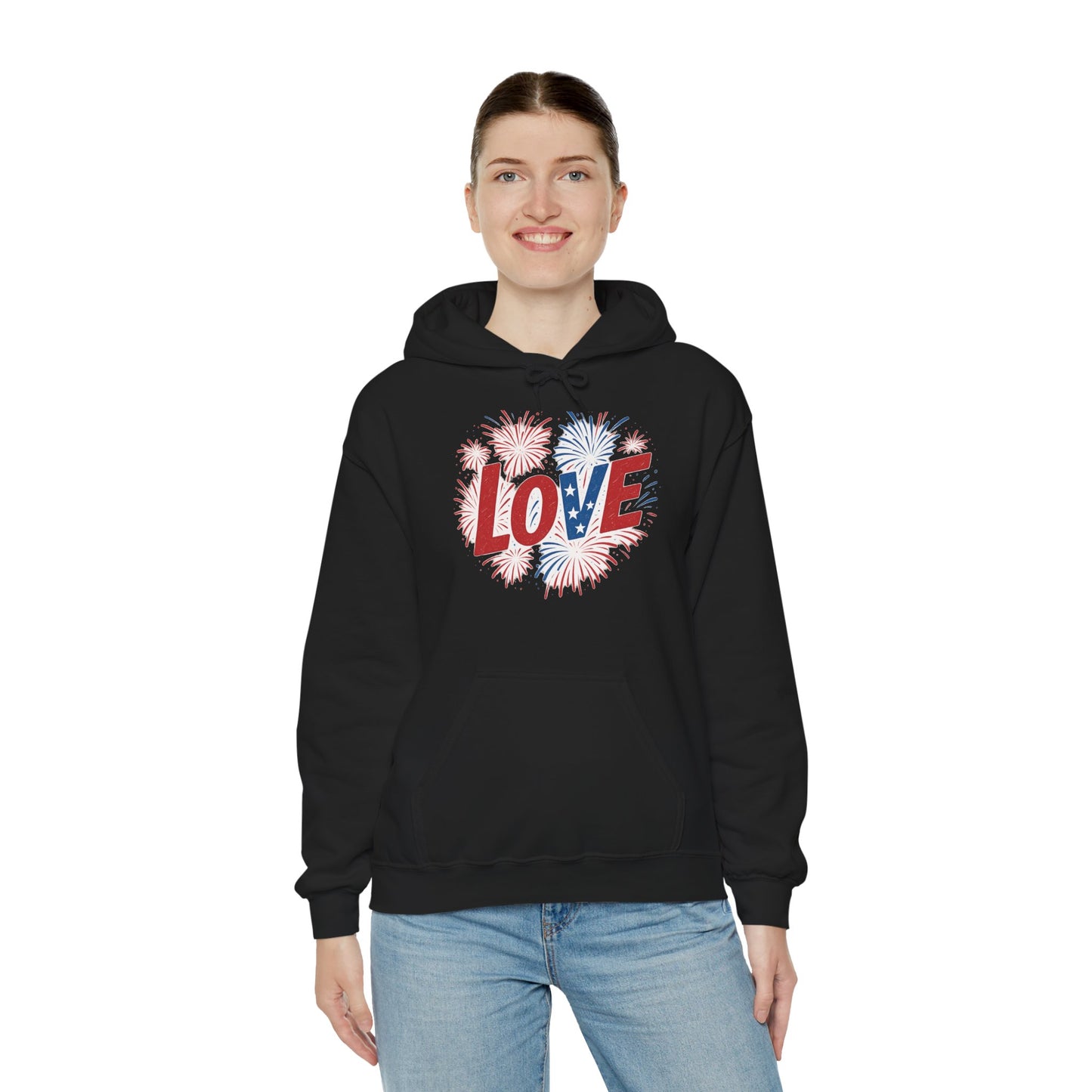 Unisex Hooded Sweatshirt with 'LOVE' Design - Cozy Gift for Friends, Valentine's Day, Casual Wear, Relaxation, Everyday Use