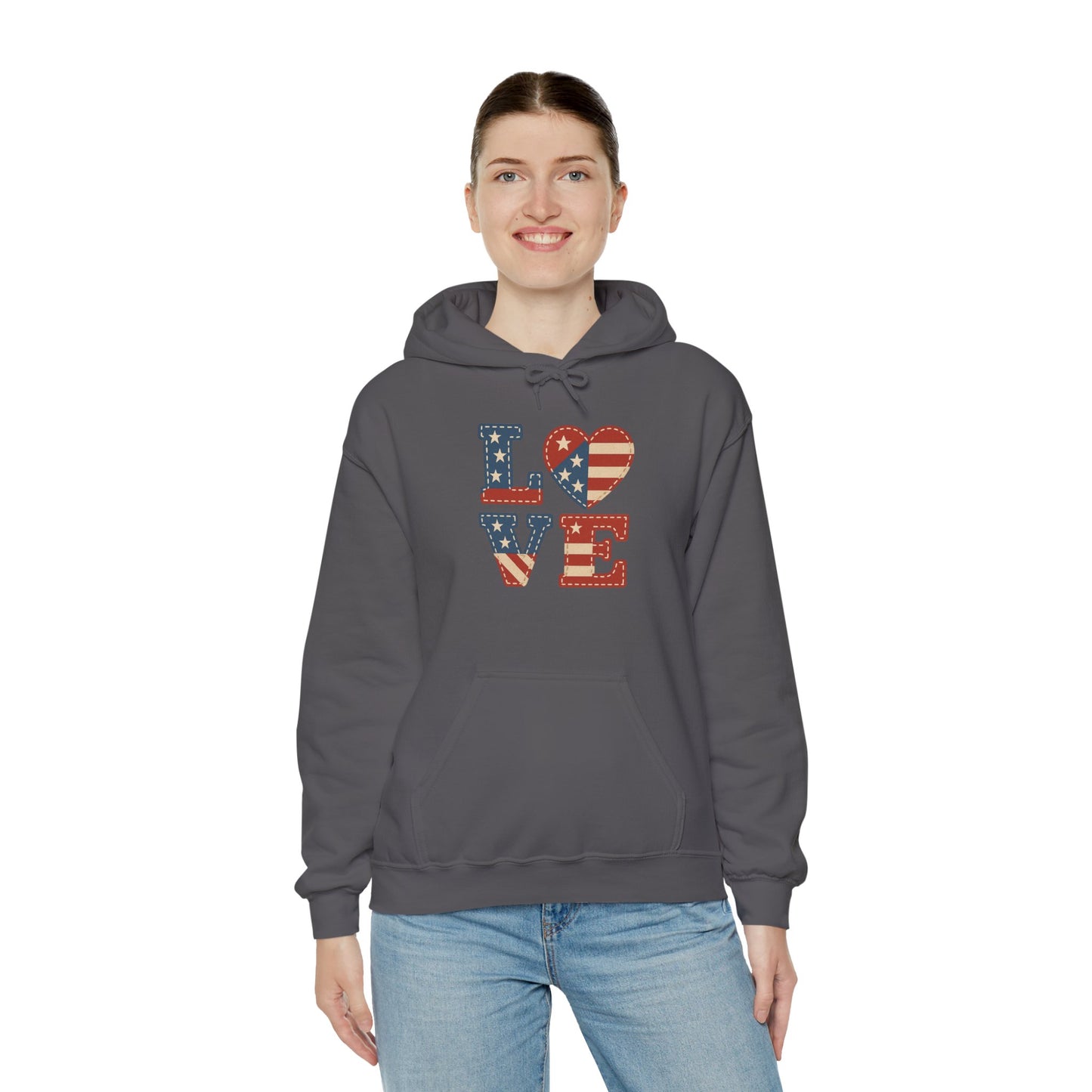 Unisex Hooded Sweatshirt with 'LOVE' Design - Cozy Gift for Friends, Valentine's Day, Casual Wear, Relaxation, Everyday Use